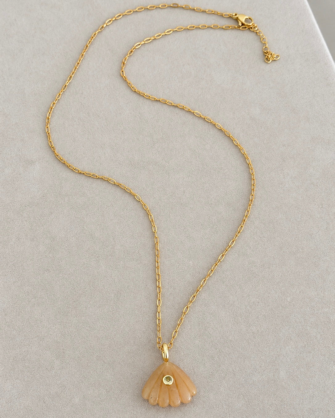 Natural Stone Seashell Charm Necklace