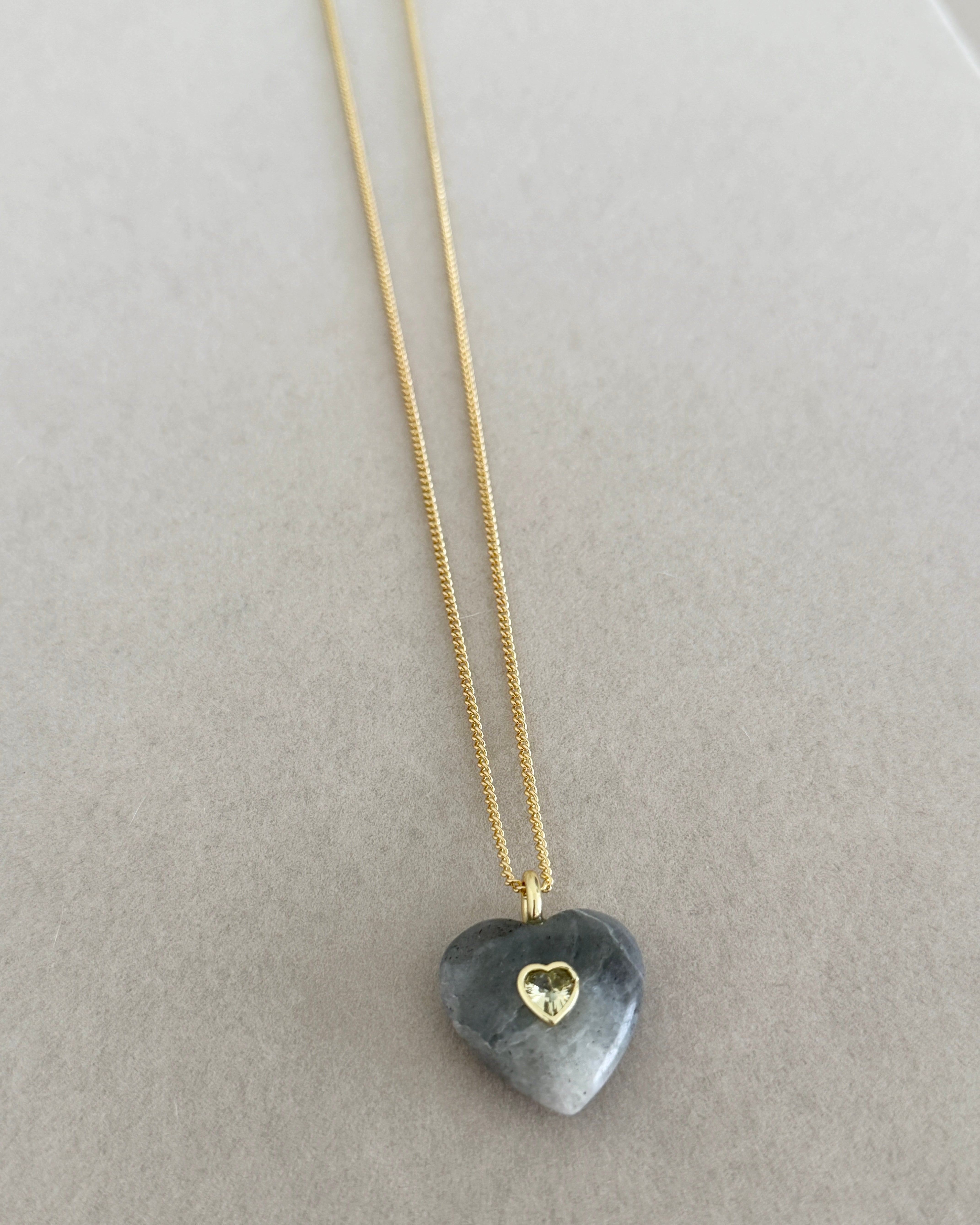 Amour Stone Heart Necklace