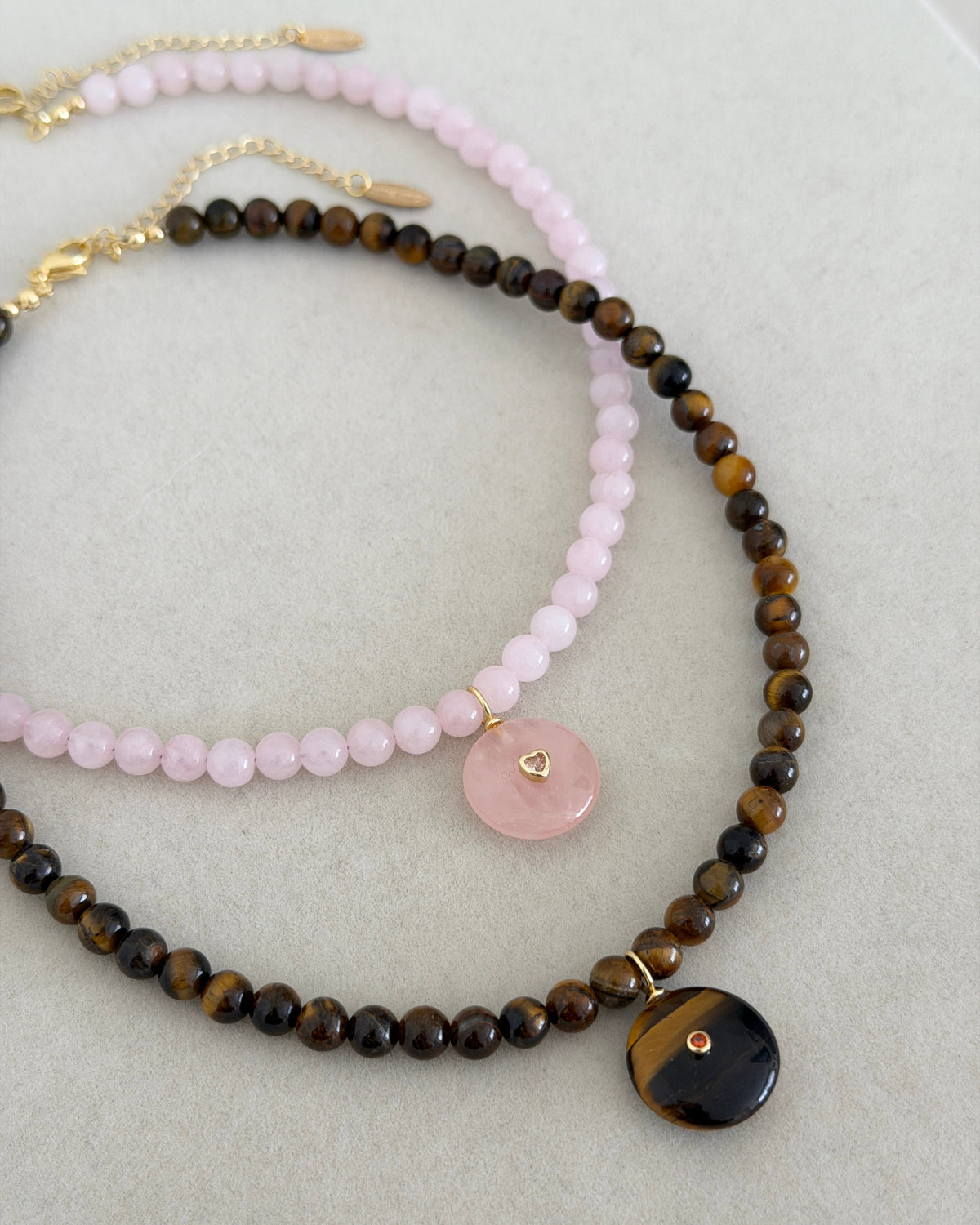 Natural Stone Heart Necklace