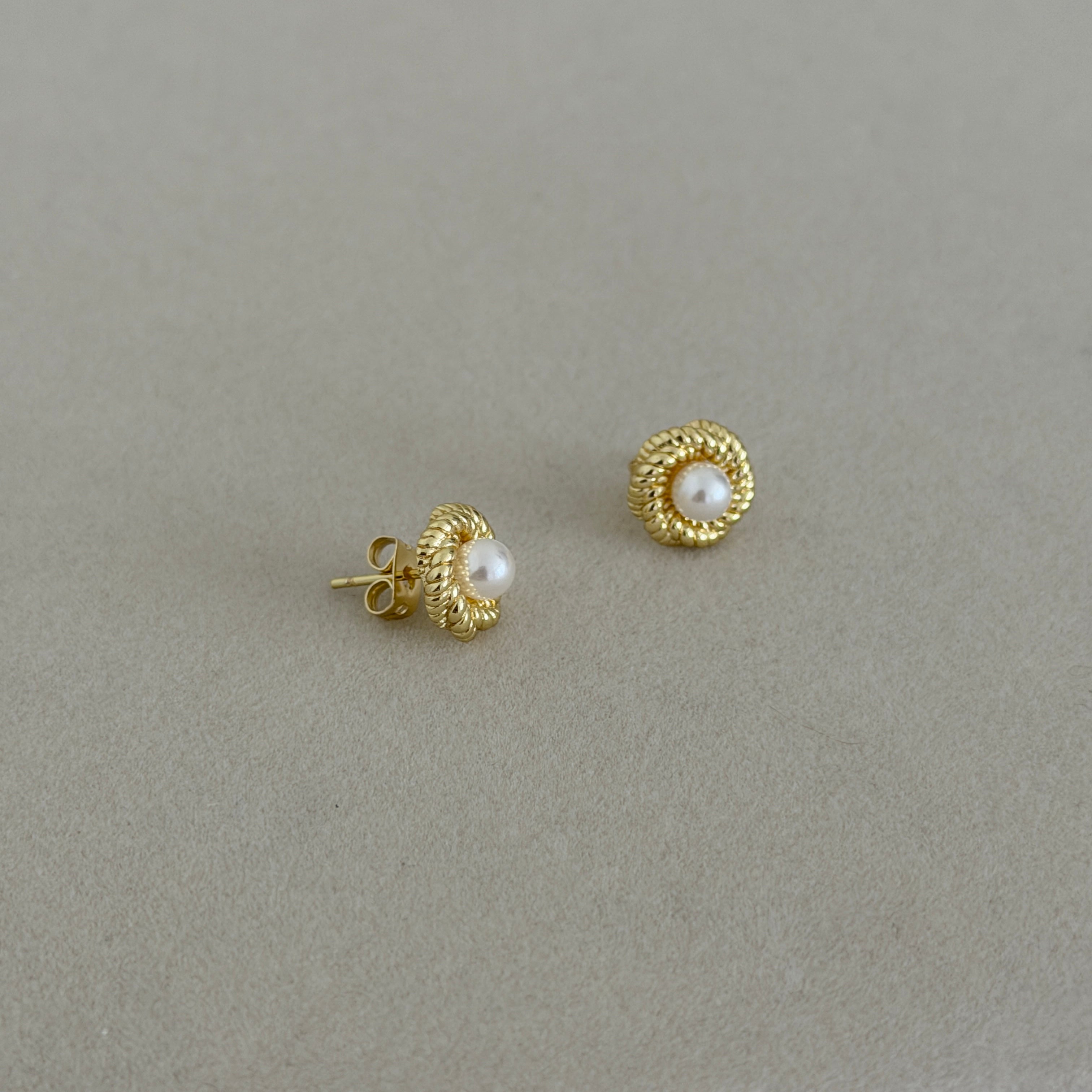 Pearl Halo Stud Earrings