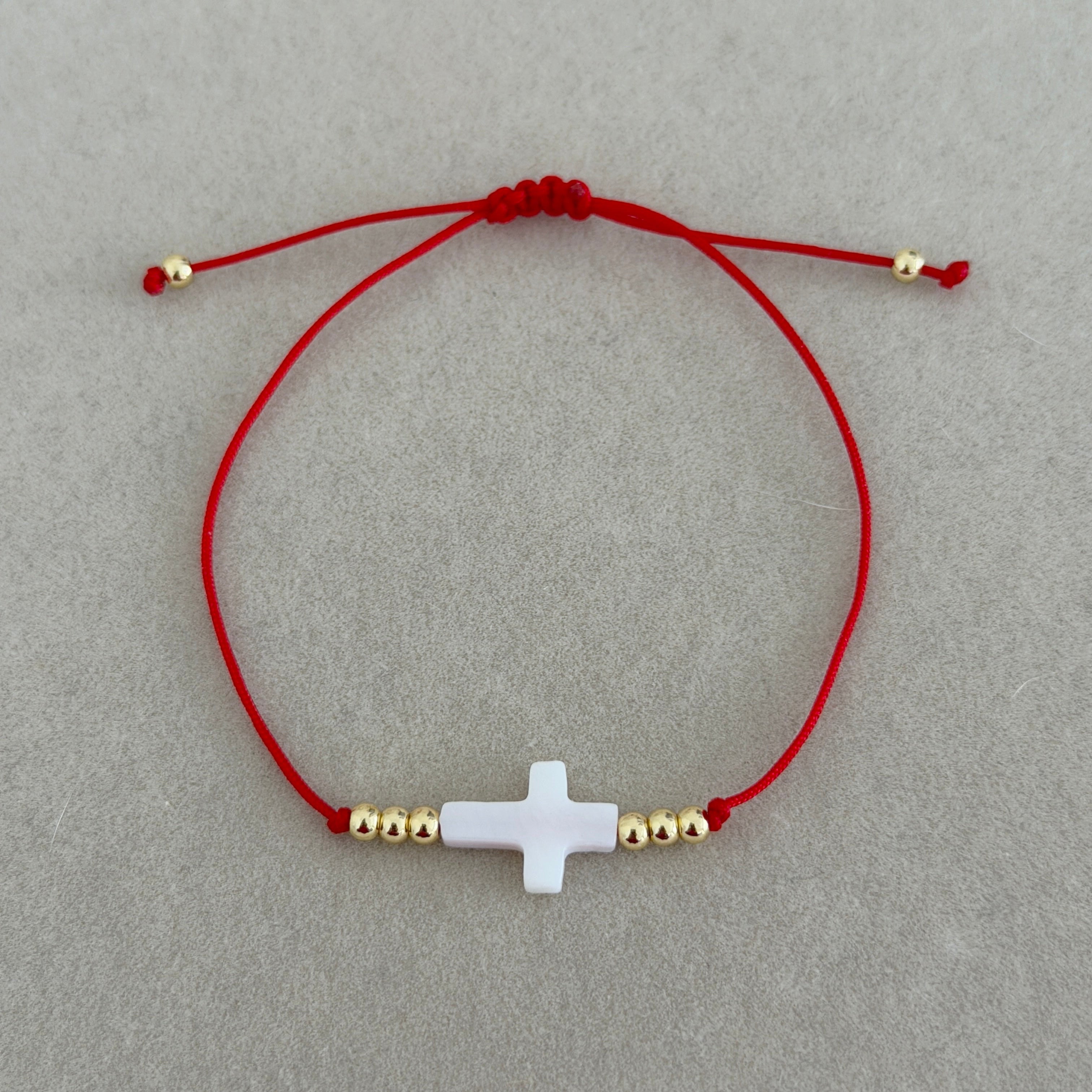 Faith Cross Red String Bracelet