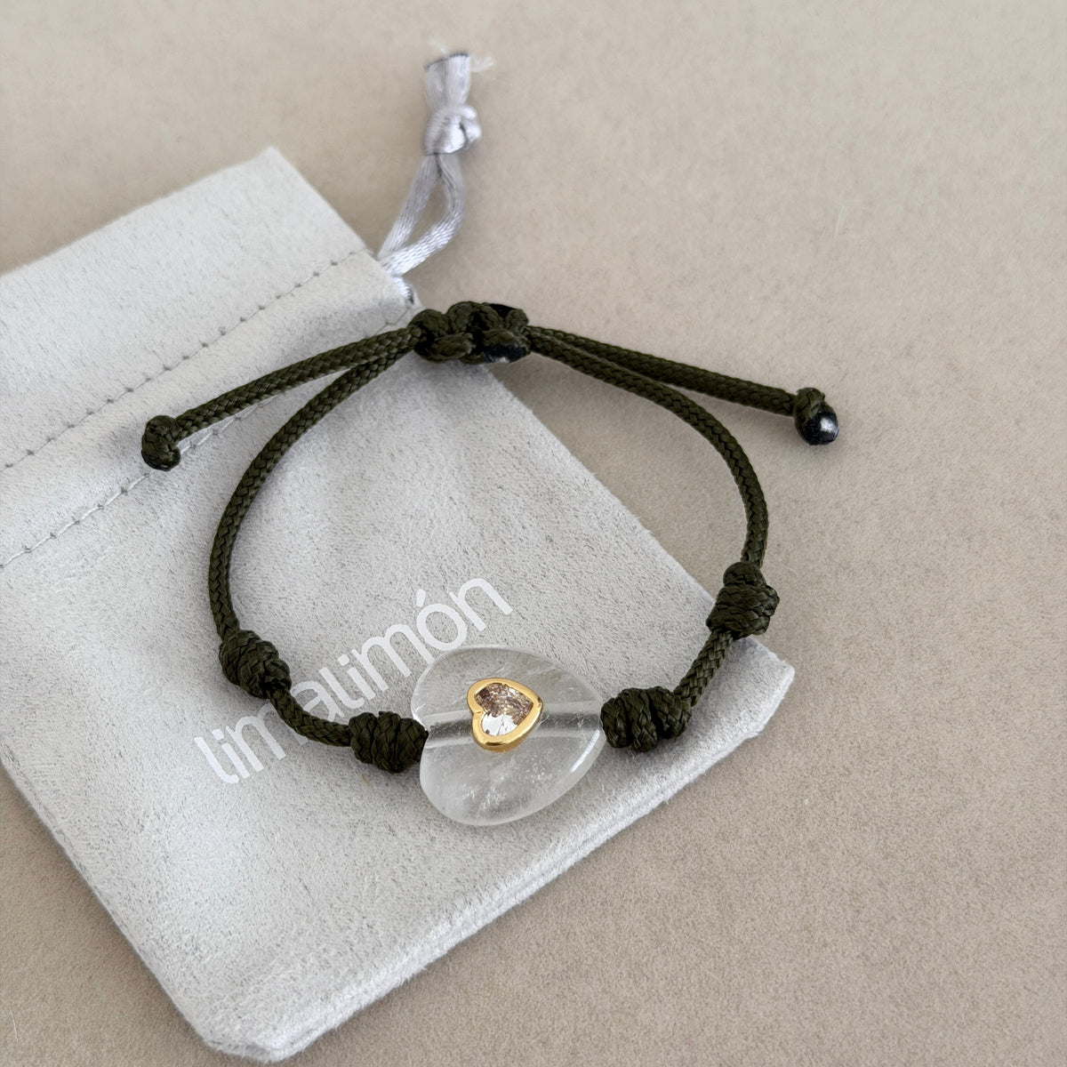 Gemstone Heart Cord Bracelet