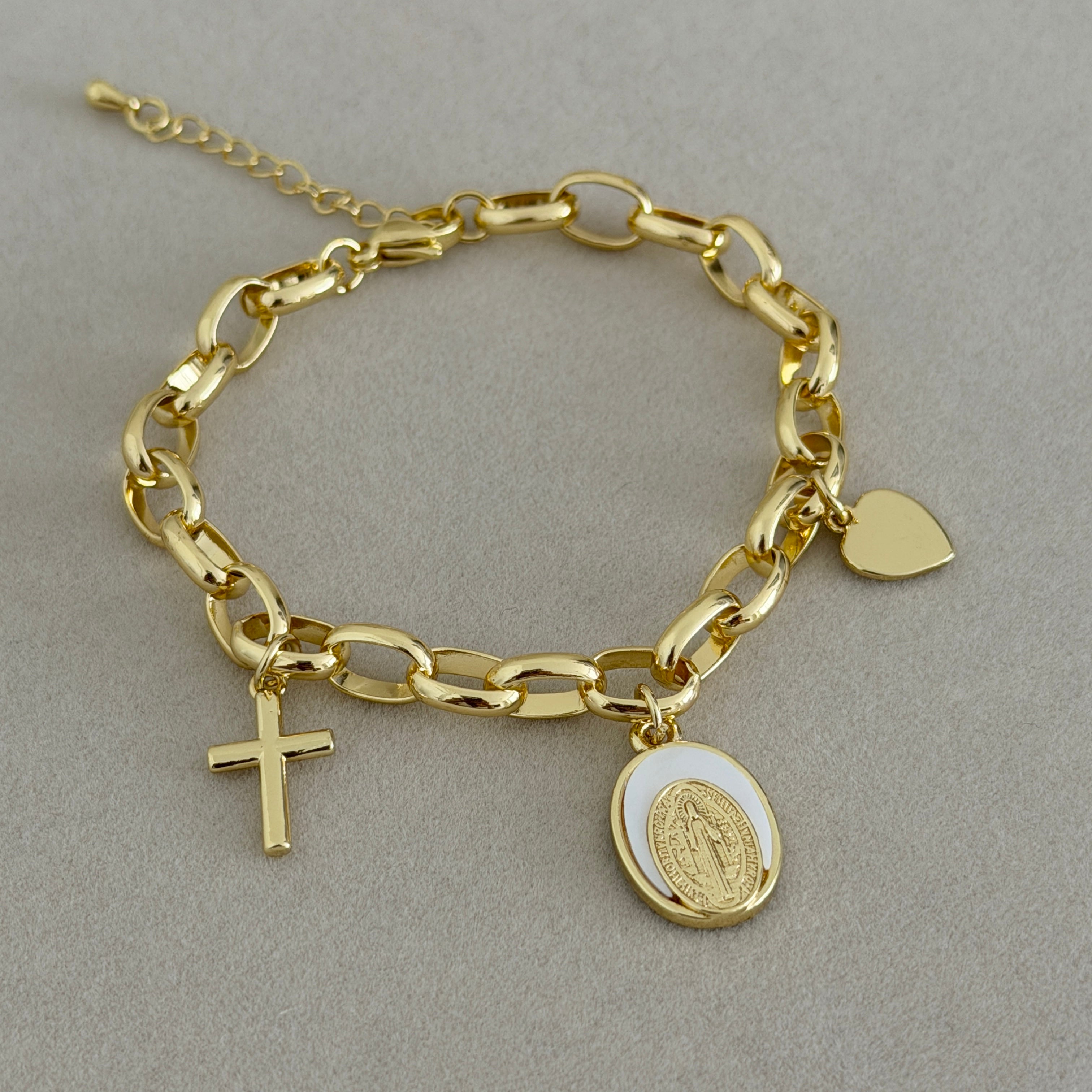Faith Charm Link Bracelet