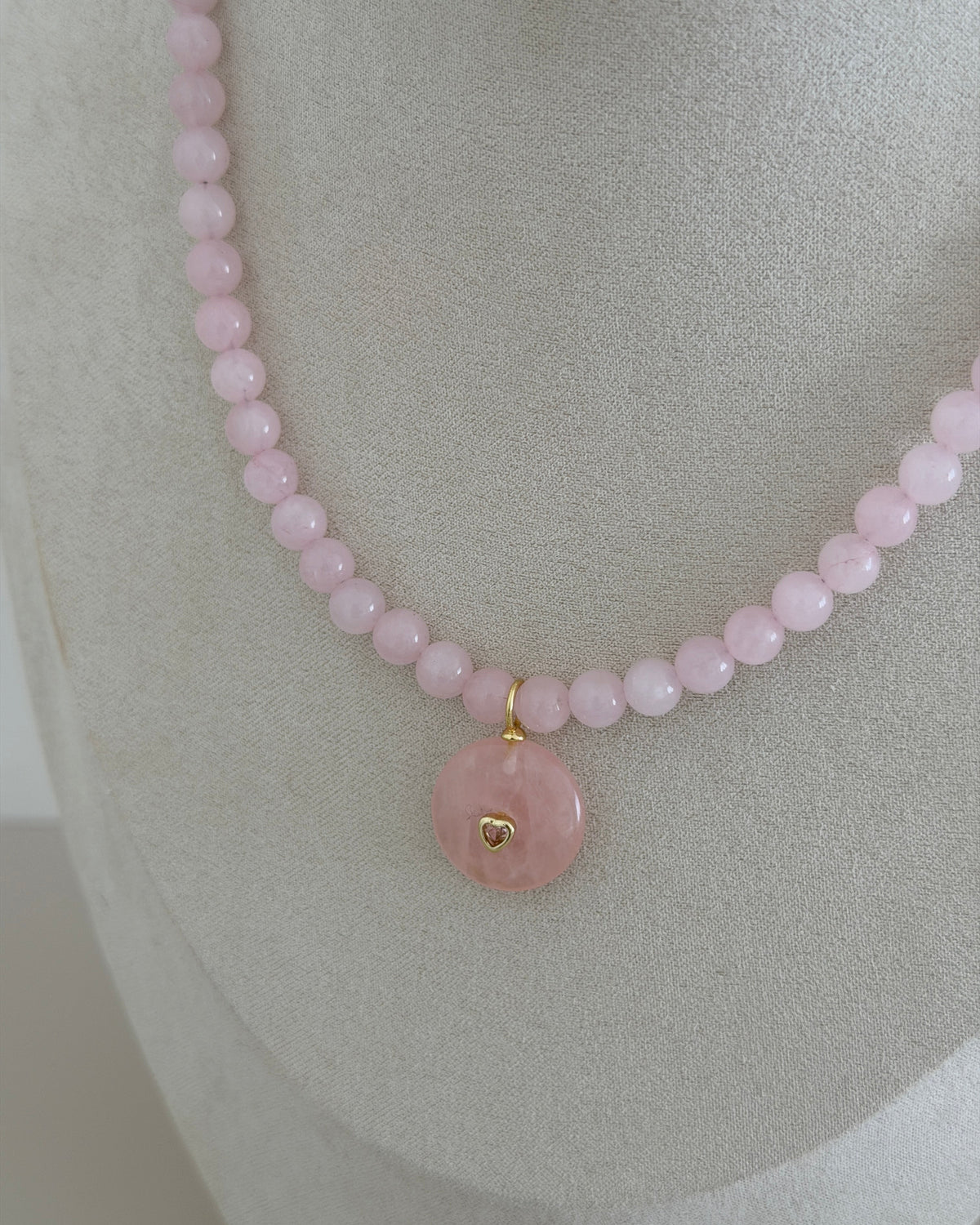 Natural Stone Heart Necklace