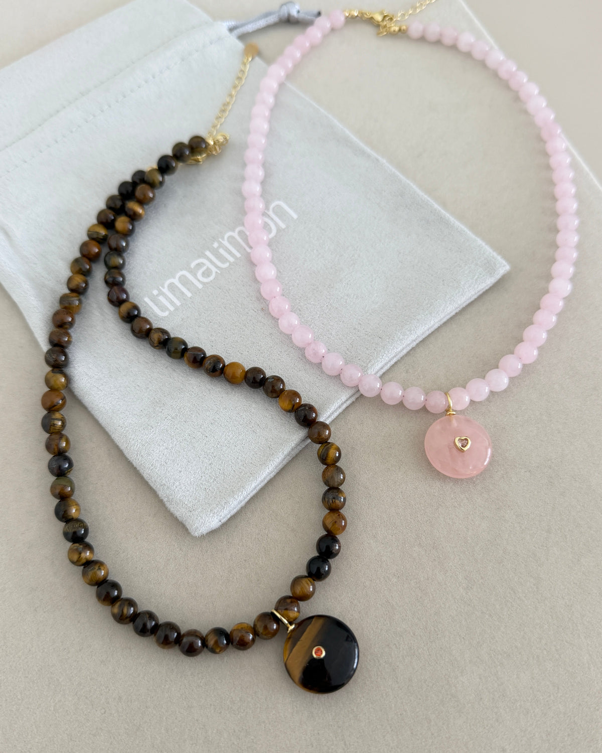 Natural Stone Heart Necklace