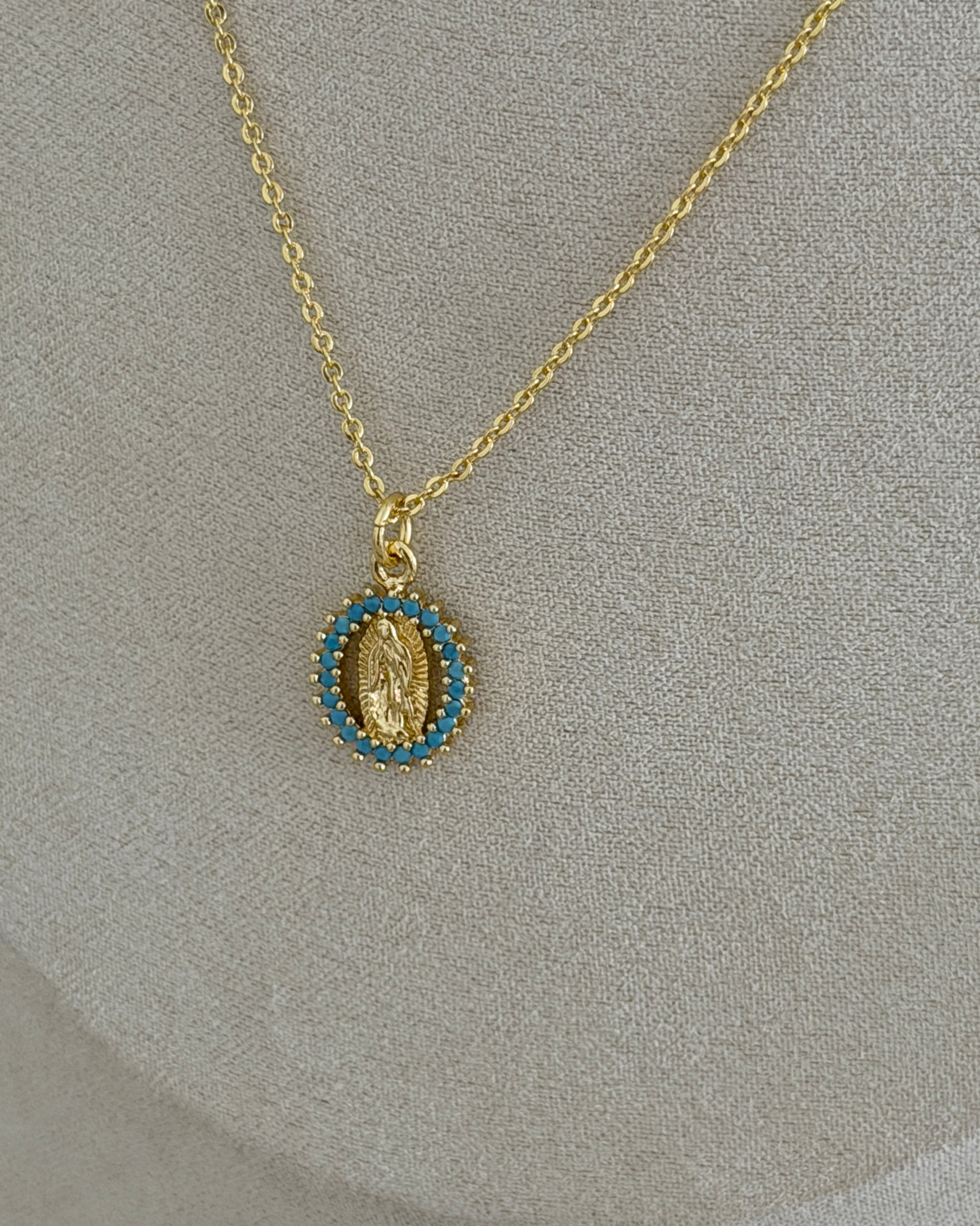 Turquoise Virgin Medallion Necklace