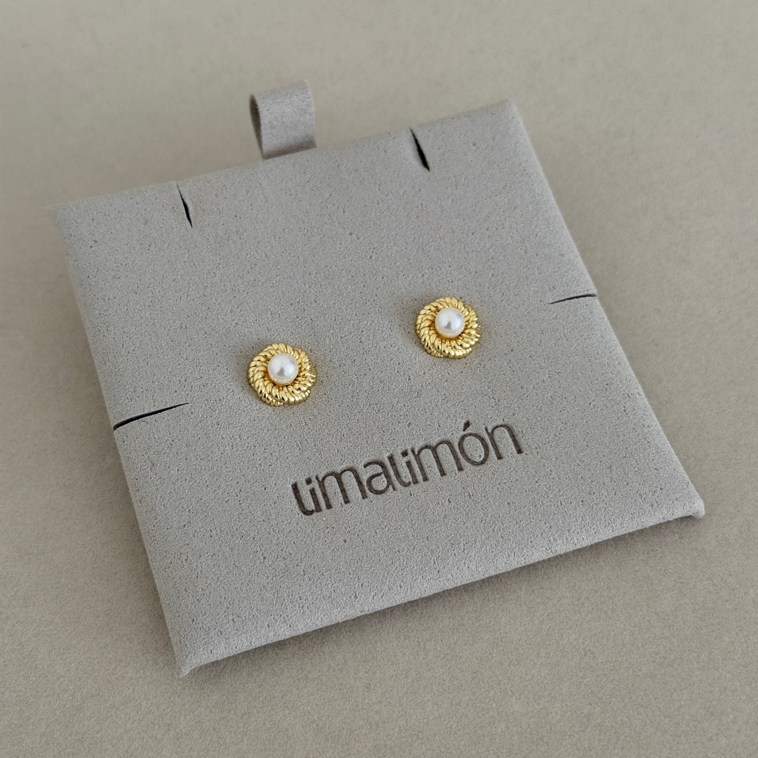 Pearl Halo Stud Earrings