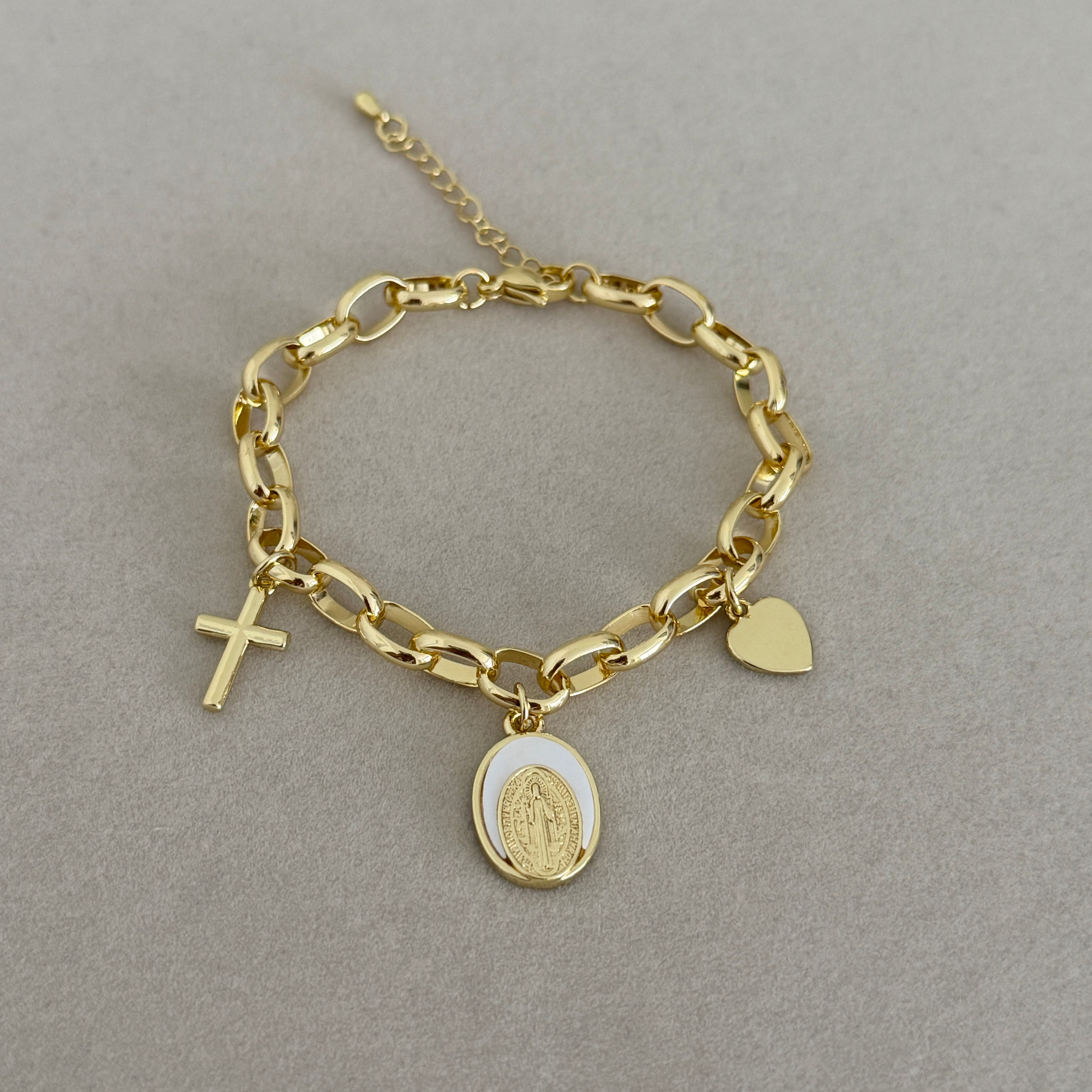 Faith Charm Link Bracelet