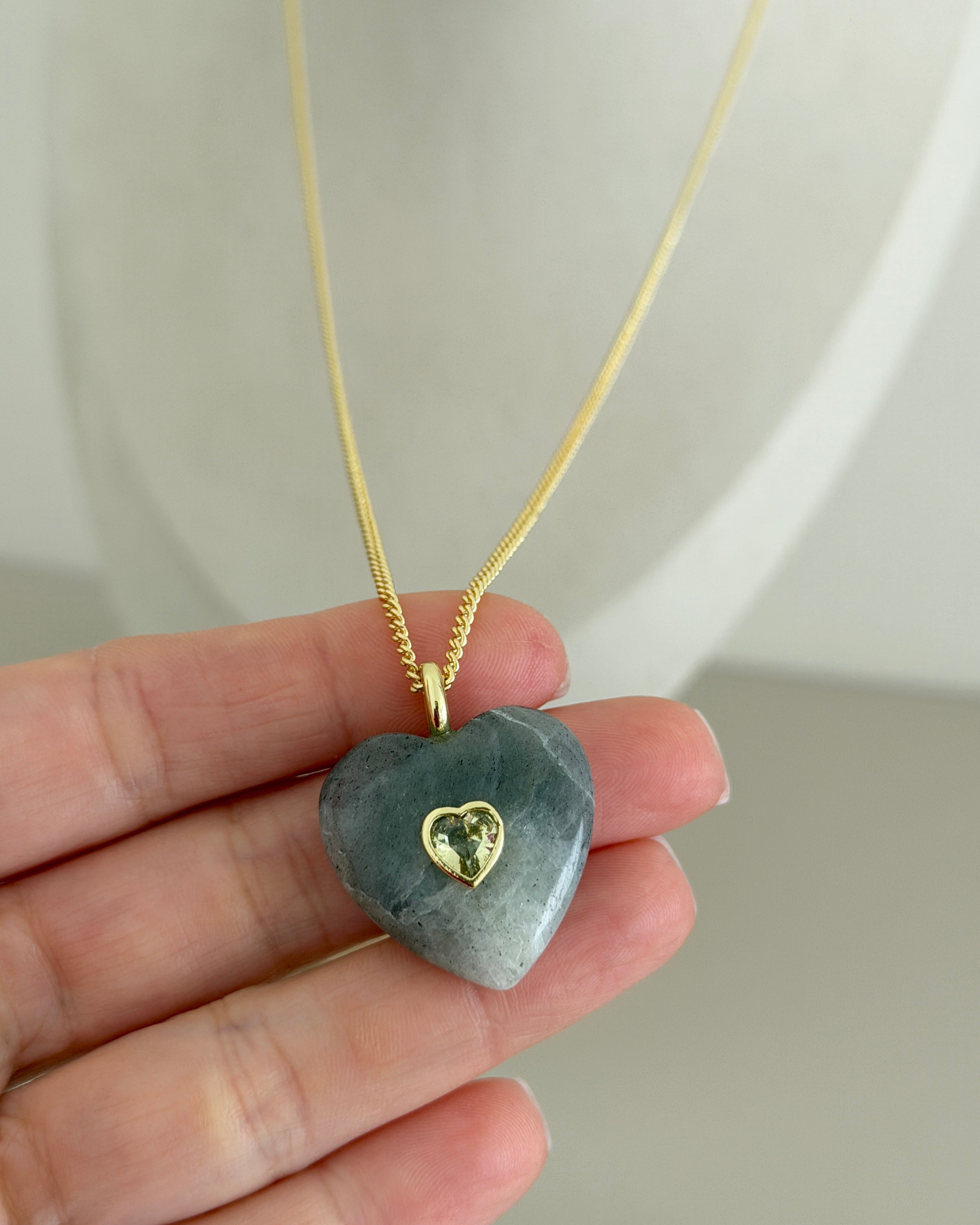 Amour Stone Heart Necklace