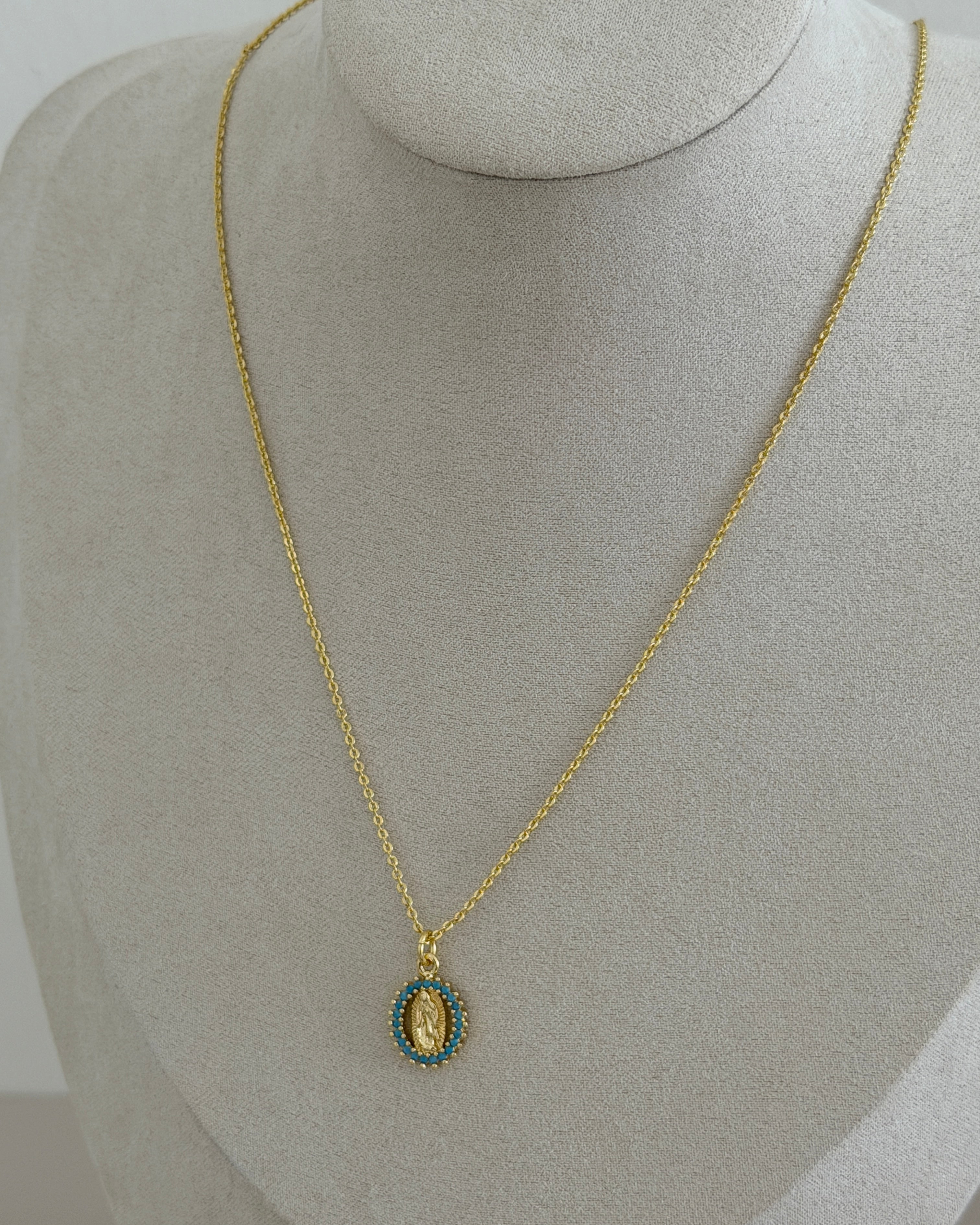 Turquoise Virgin Medallion Necklace