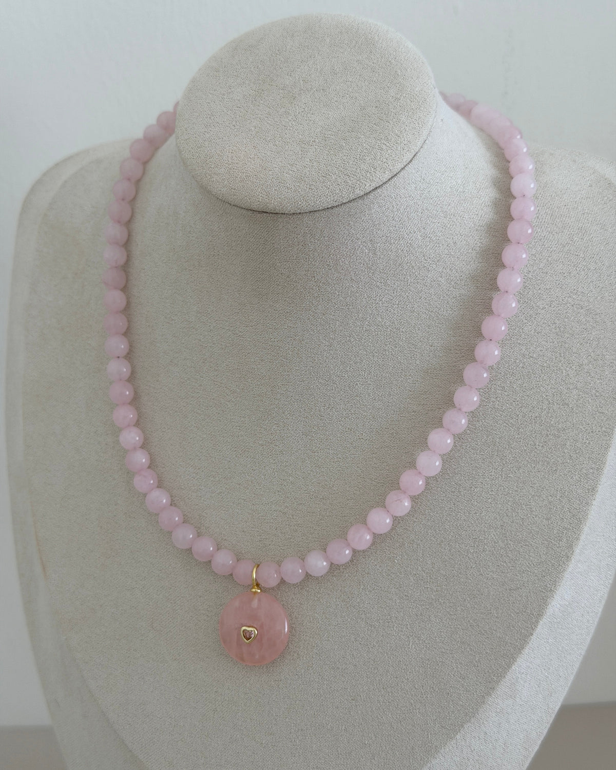 Natural Stone Heart Necklace