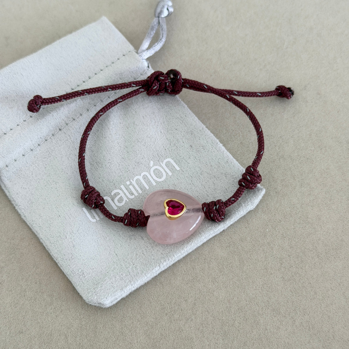 Gemstone Heart Cord Bracelet