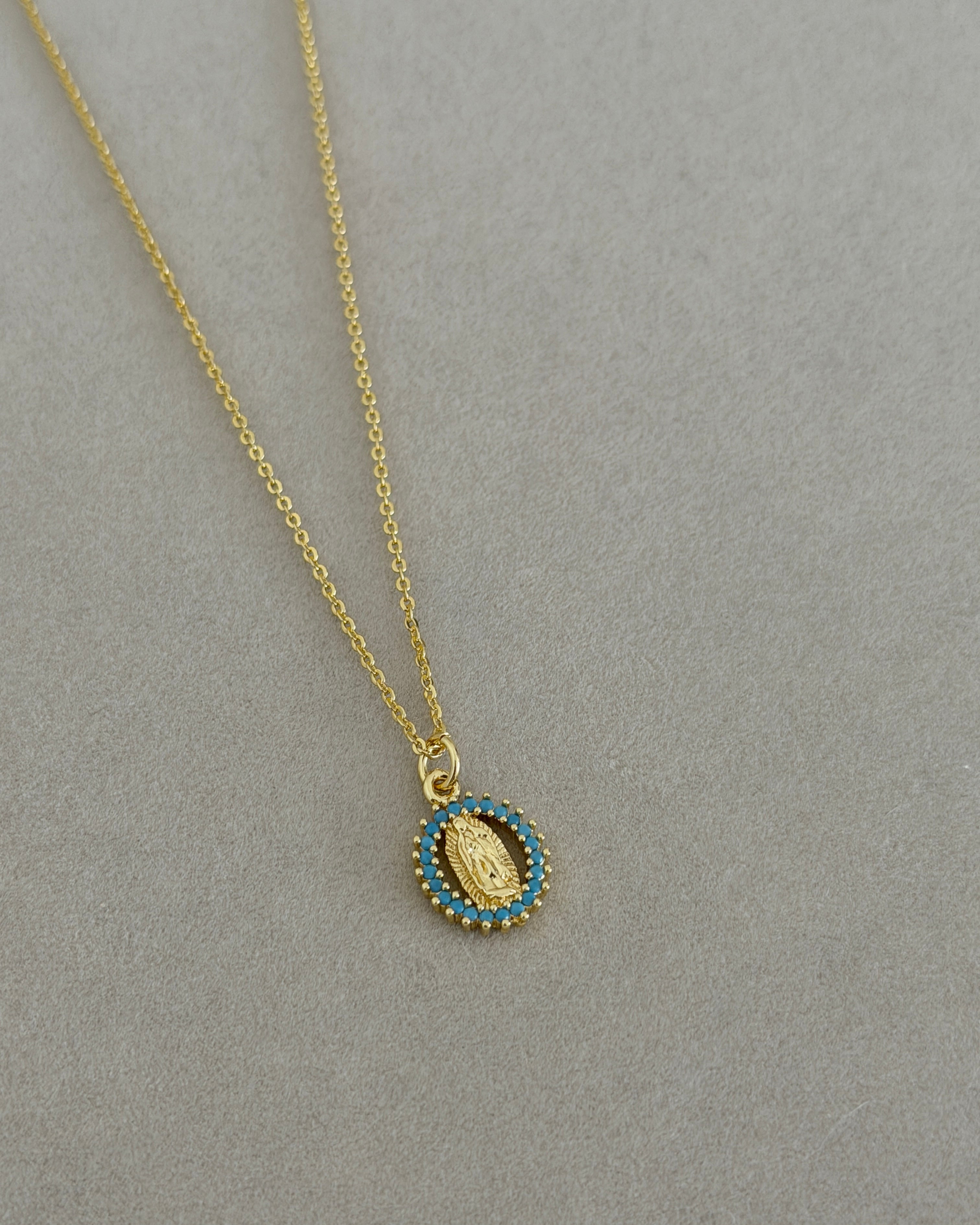 Turquoise Virgin Medallion Necklace