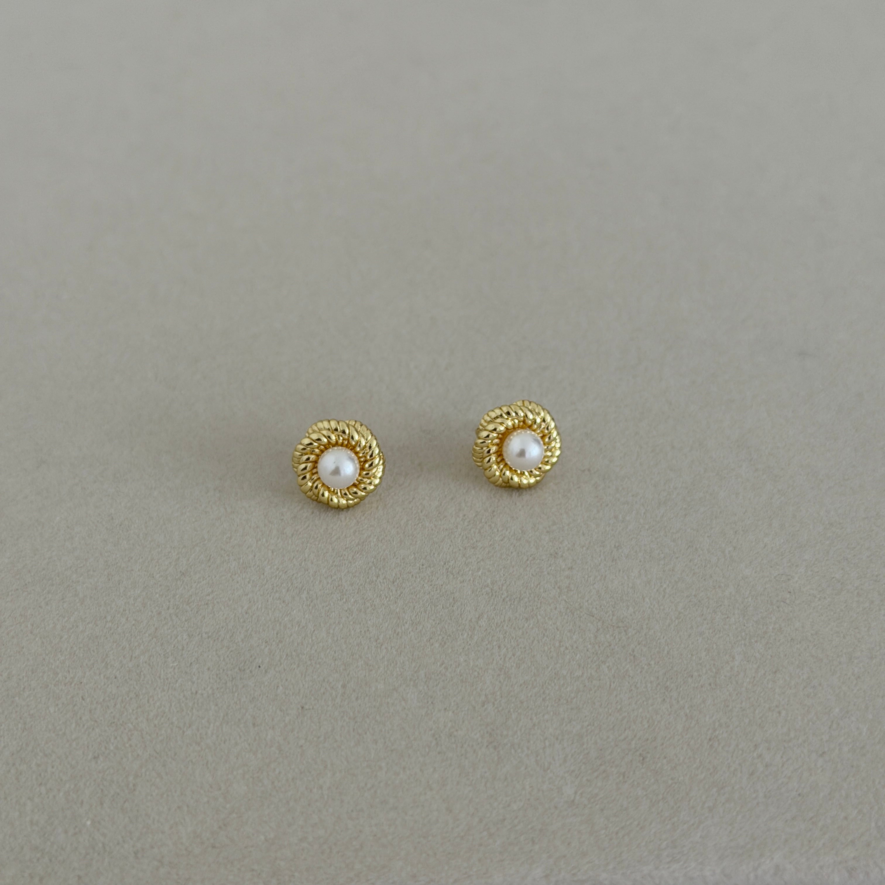 Pearl Halo Stud Earrings