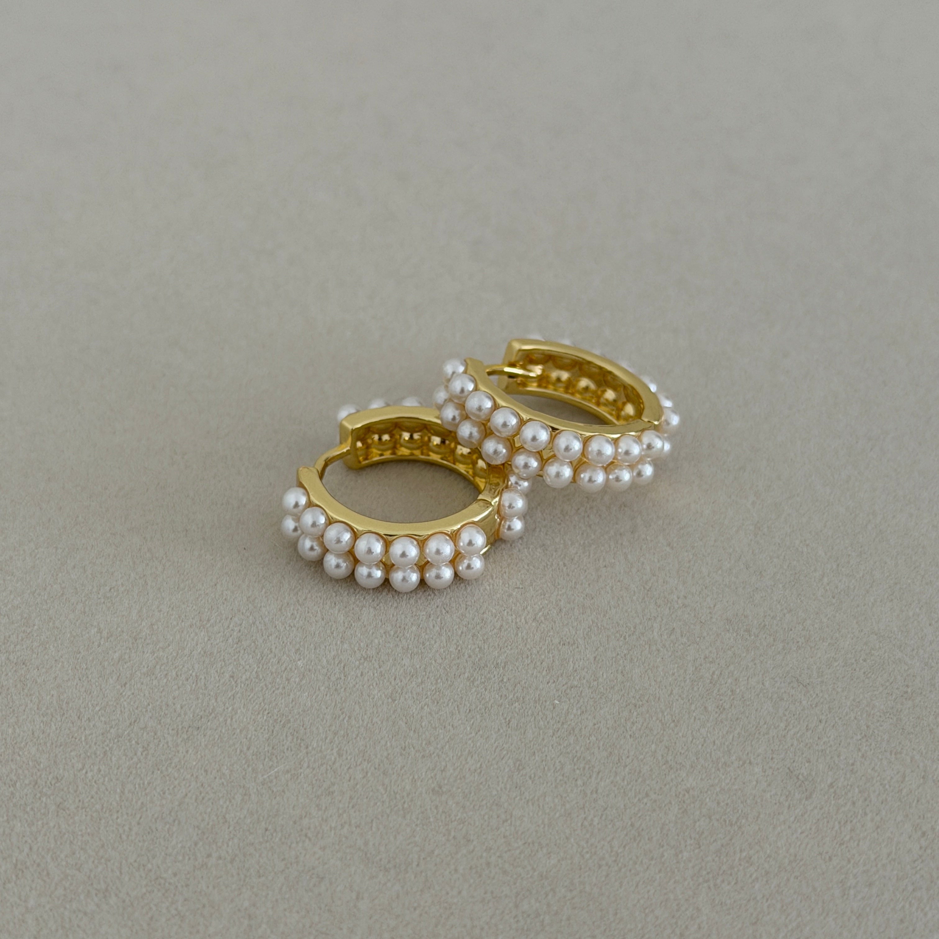 Pearl Mini Hoop Earrings