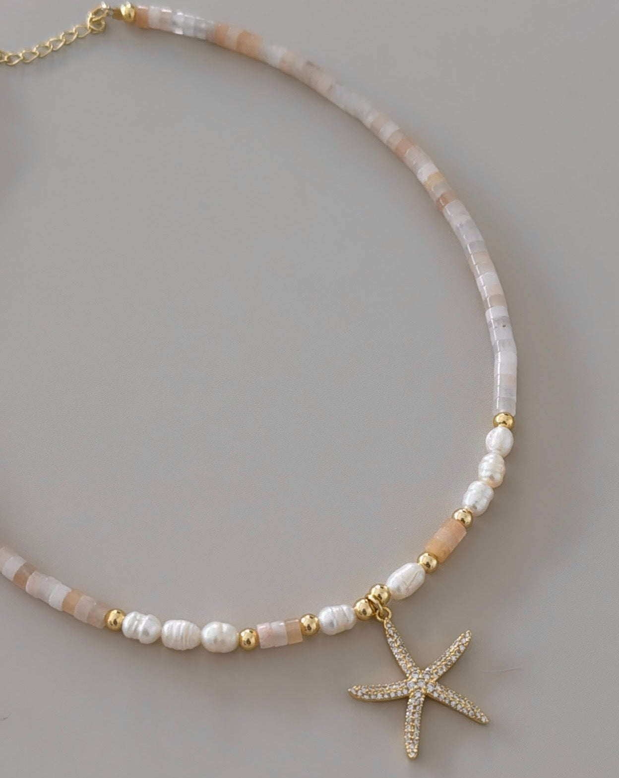 Puka and Pearls Star Necklace