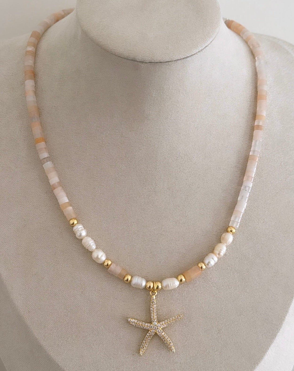 Puka and Pearls Star Necklace