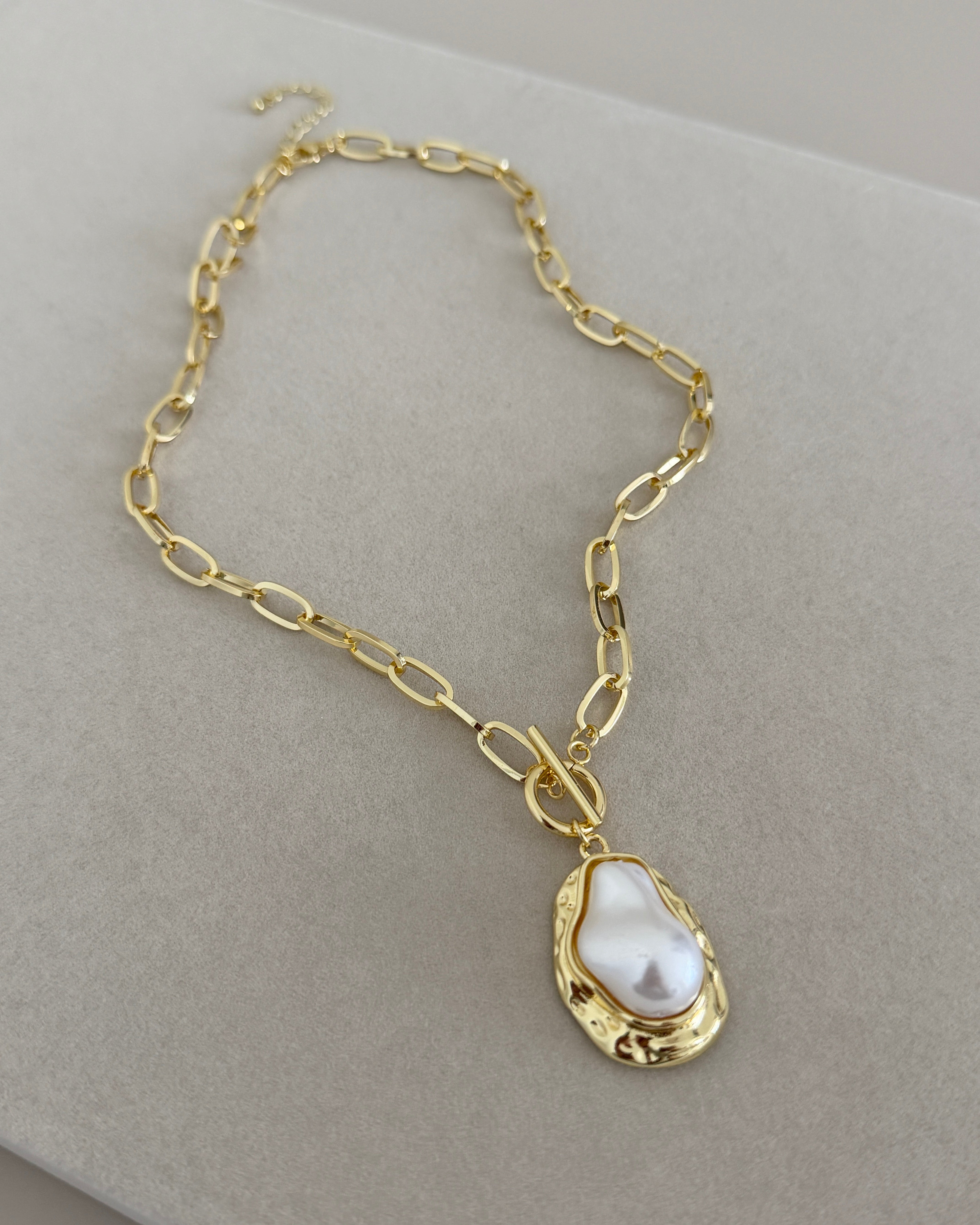 Pearl Drop Chain Necklace