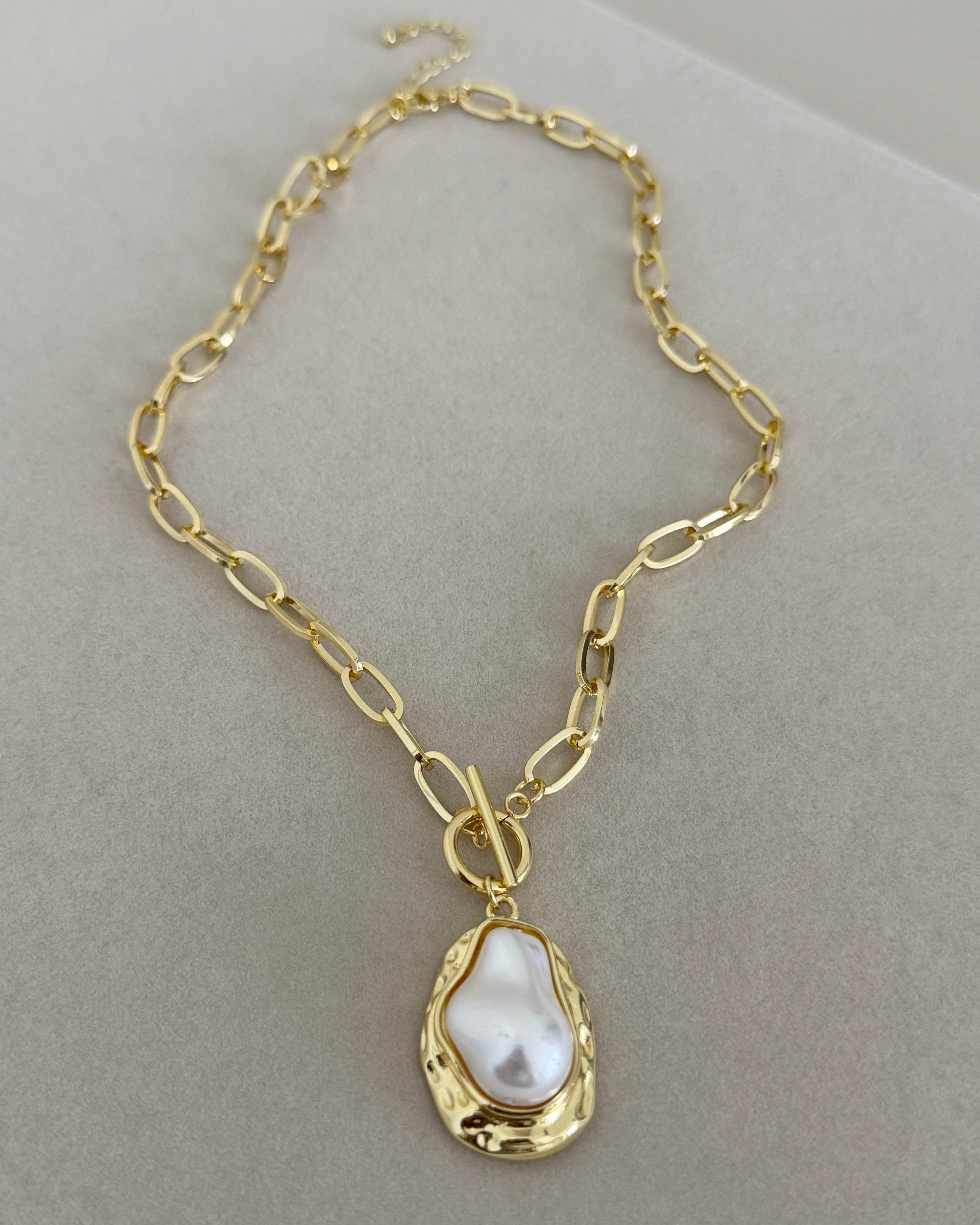 Pearl Drop Chain Necklace