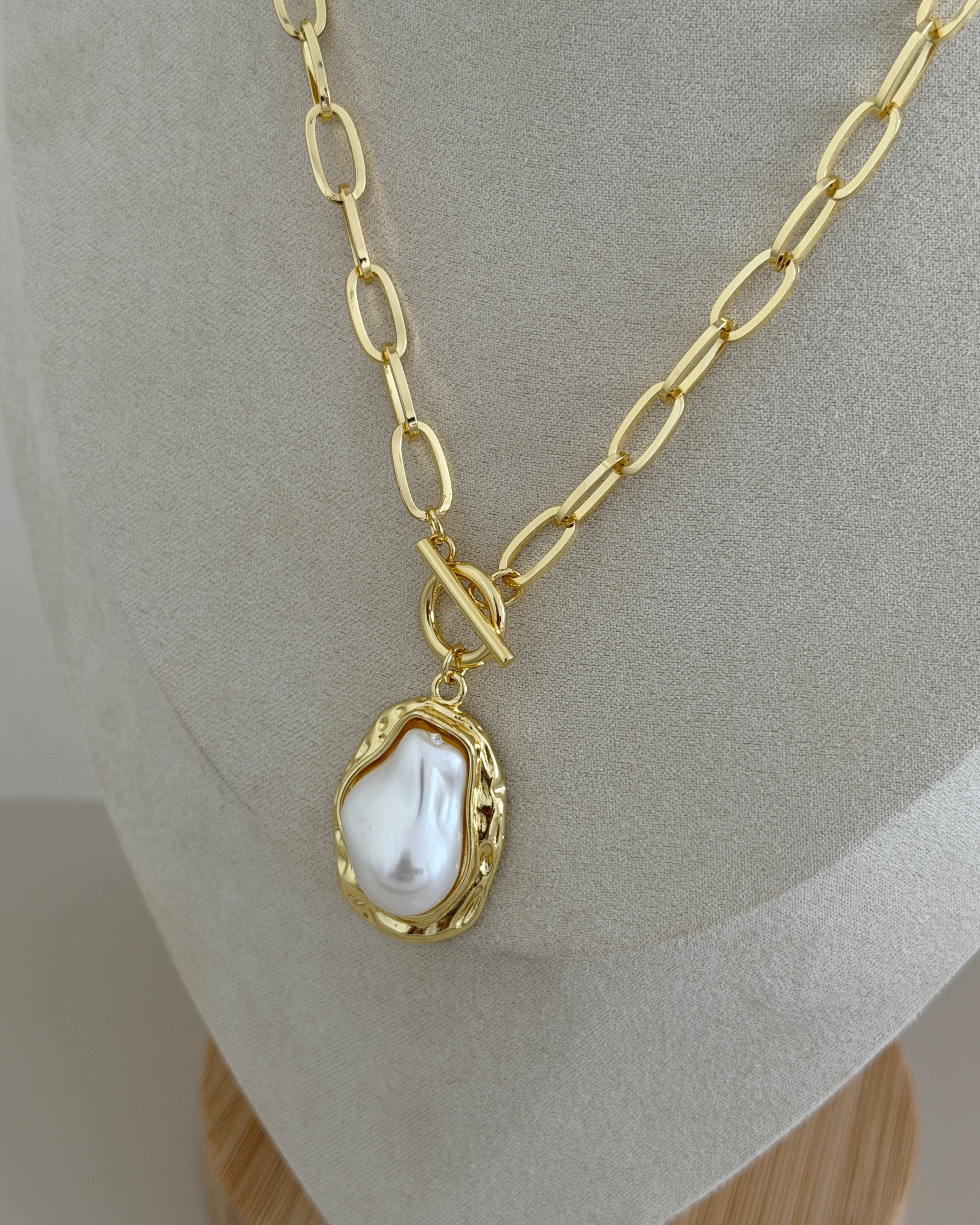 Pearl Drop Chain Necklace