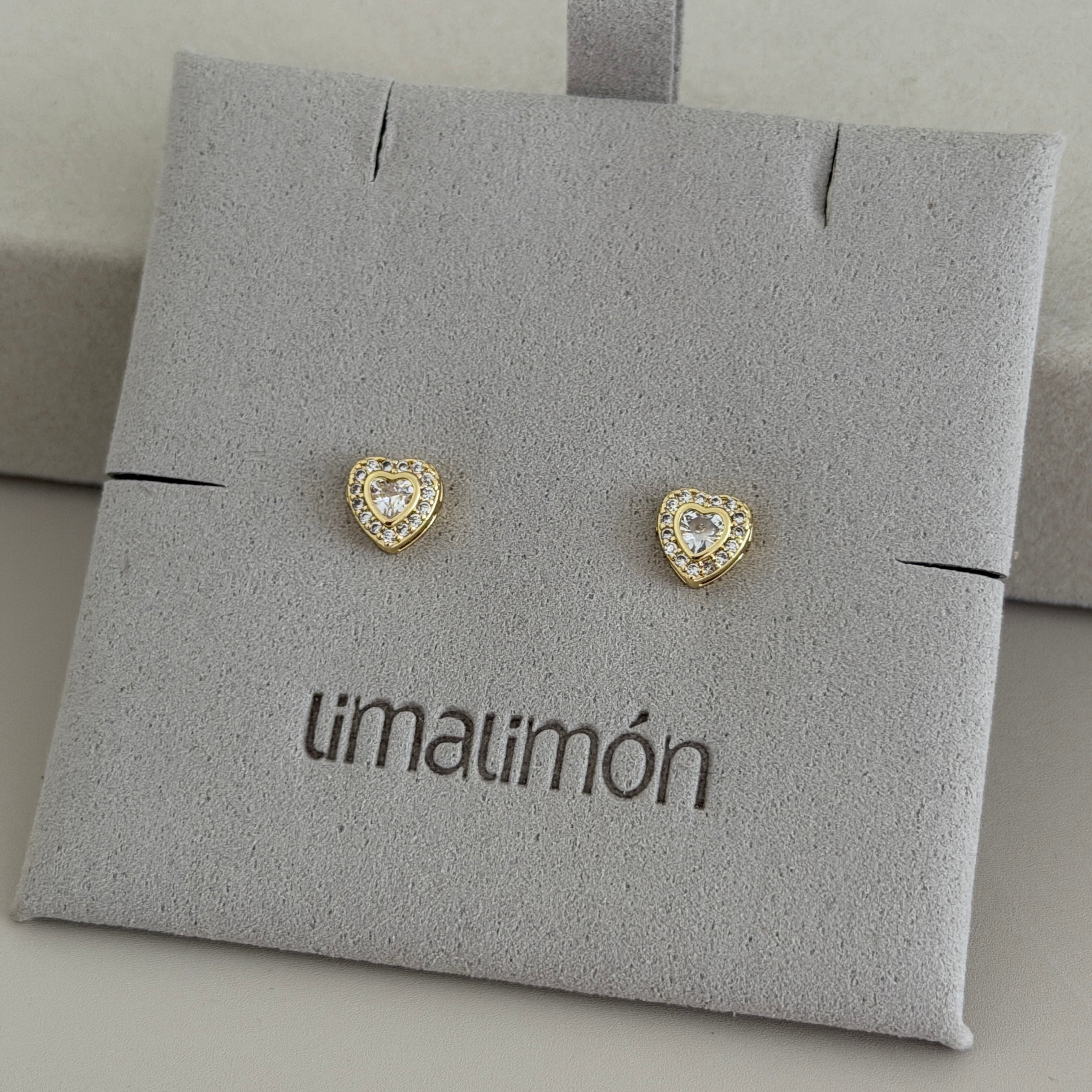 Crystal Heart Stud Earrings
