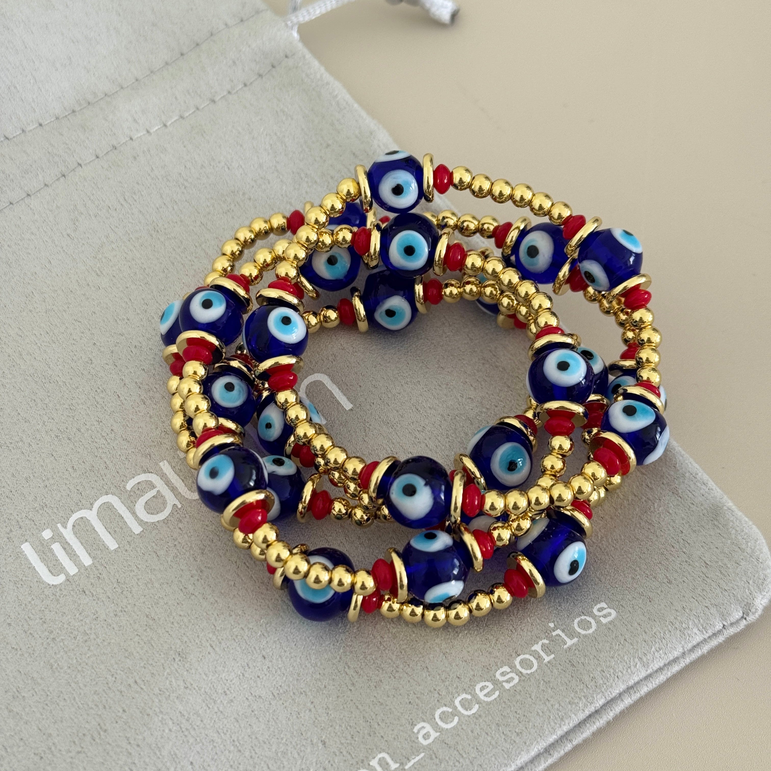 Evil Eye Beaded Stretch Bracelet