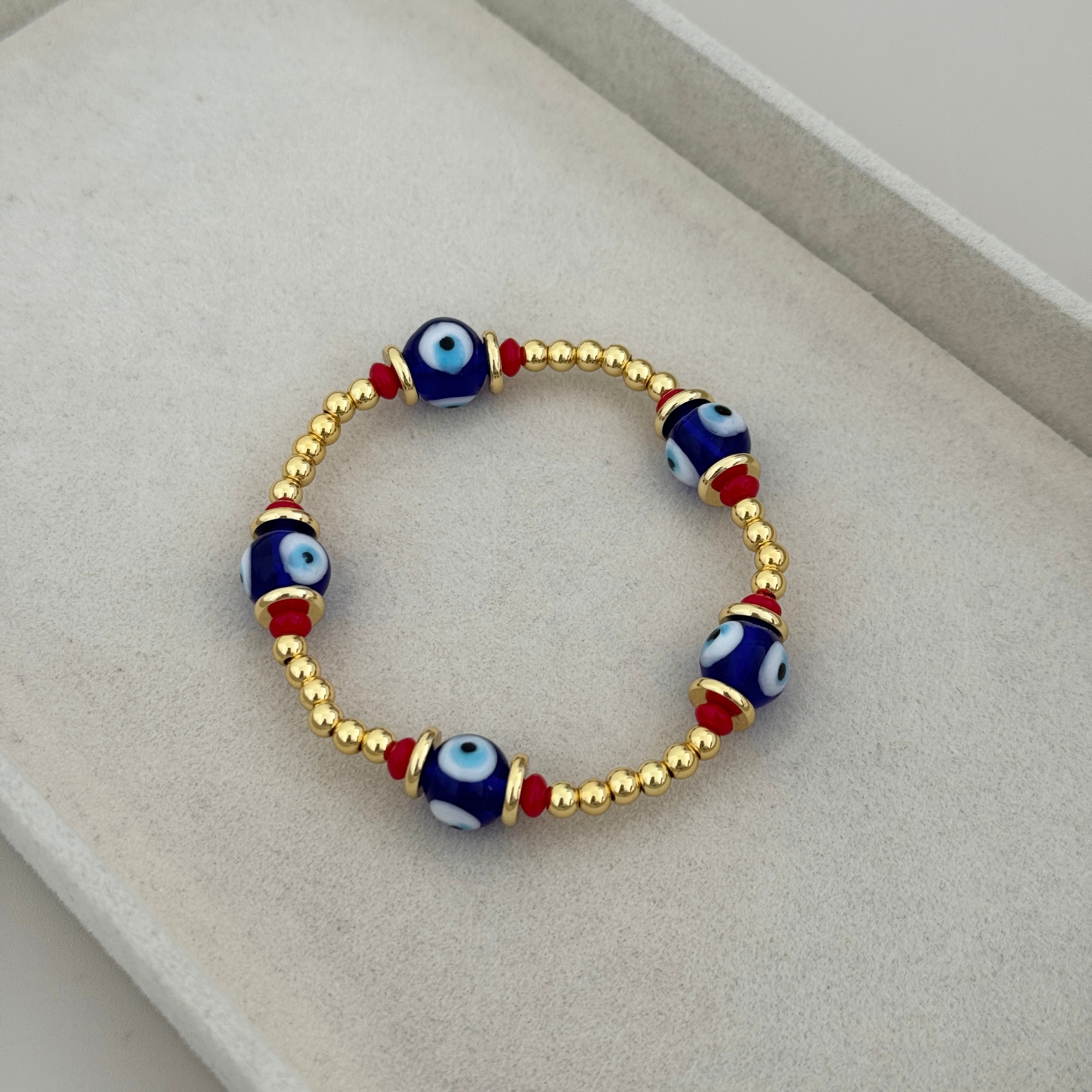 Evil Eye Beaded Stretch Bracelet