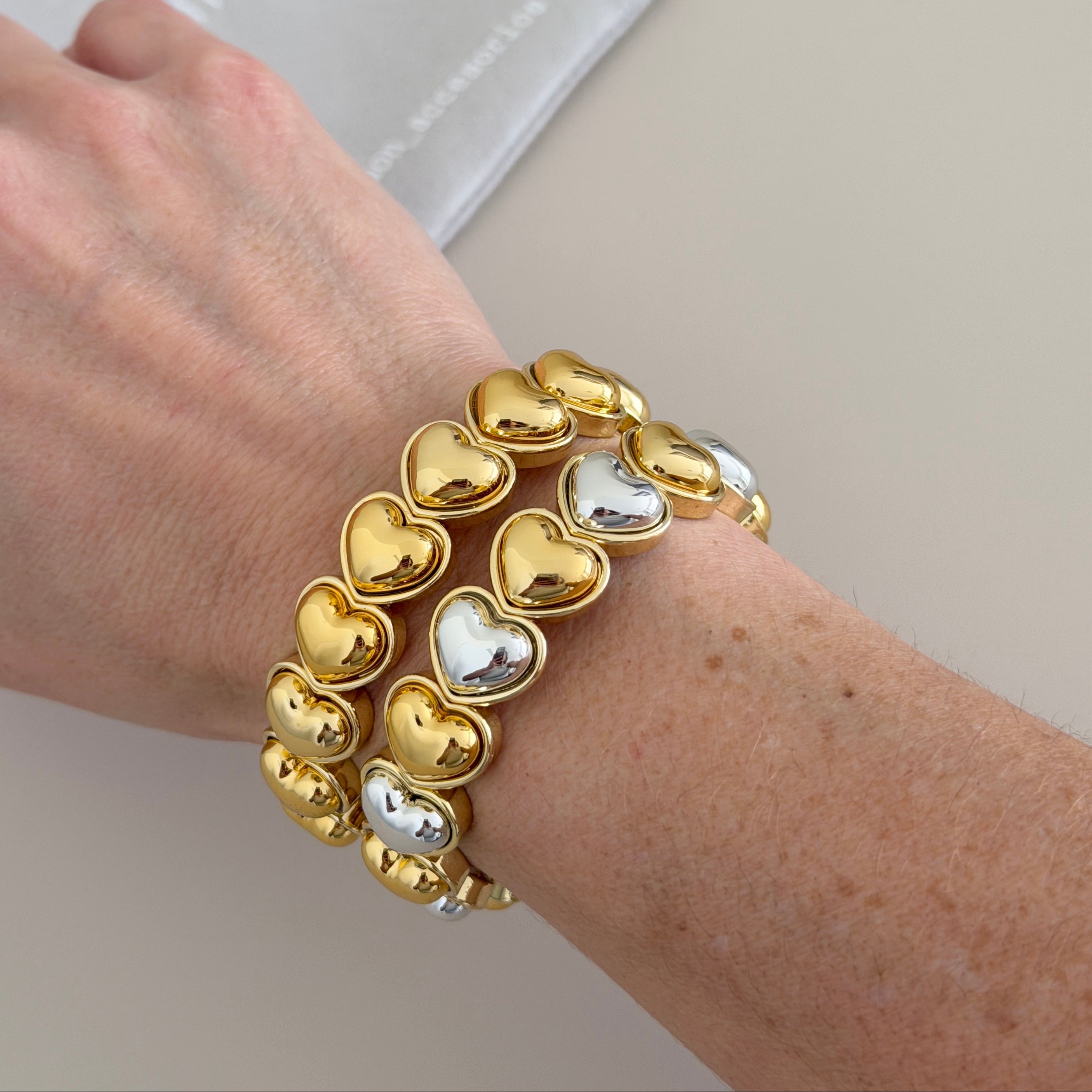 Golden Hearts Stretch Bracelet