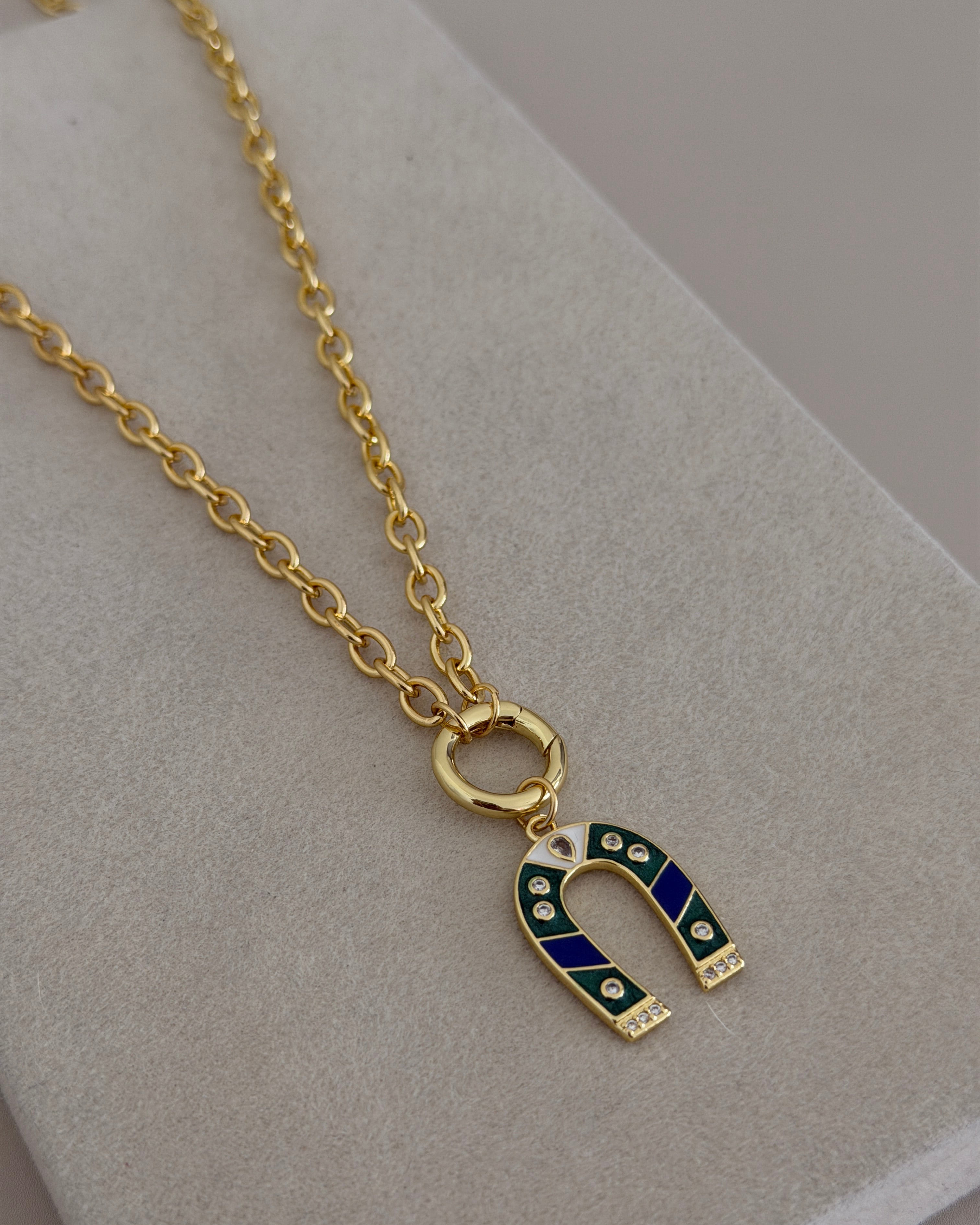 Lucky Horseshoe Charm Necklace