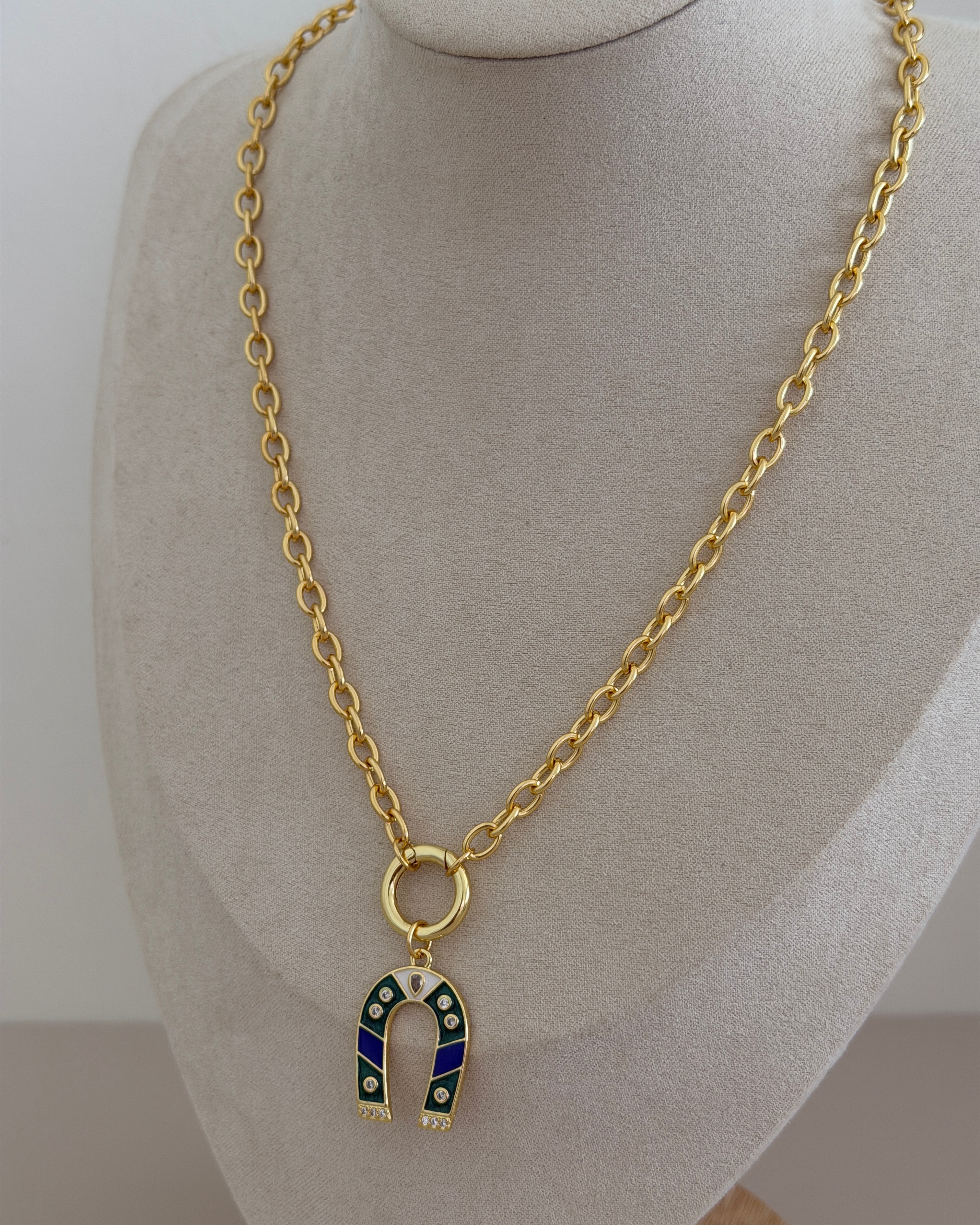 Lucky Horseshoe Charm Necklace