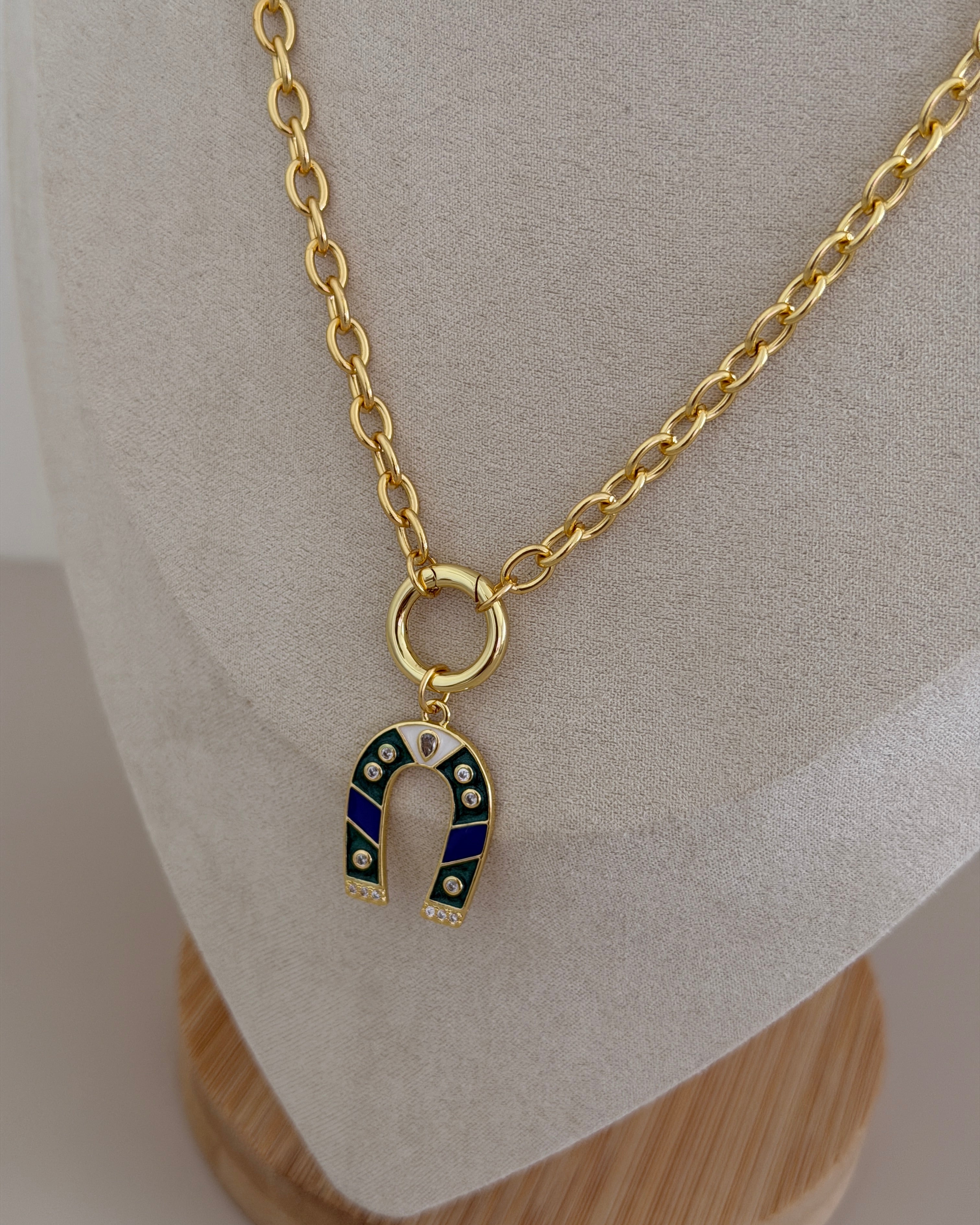 Lucky Horseshoe Charm Necklace