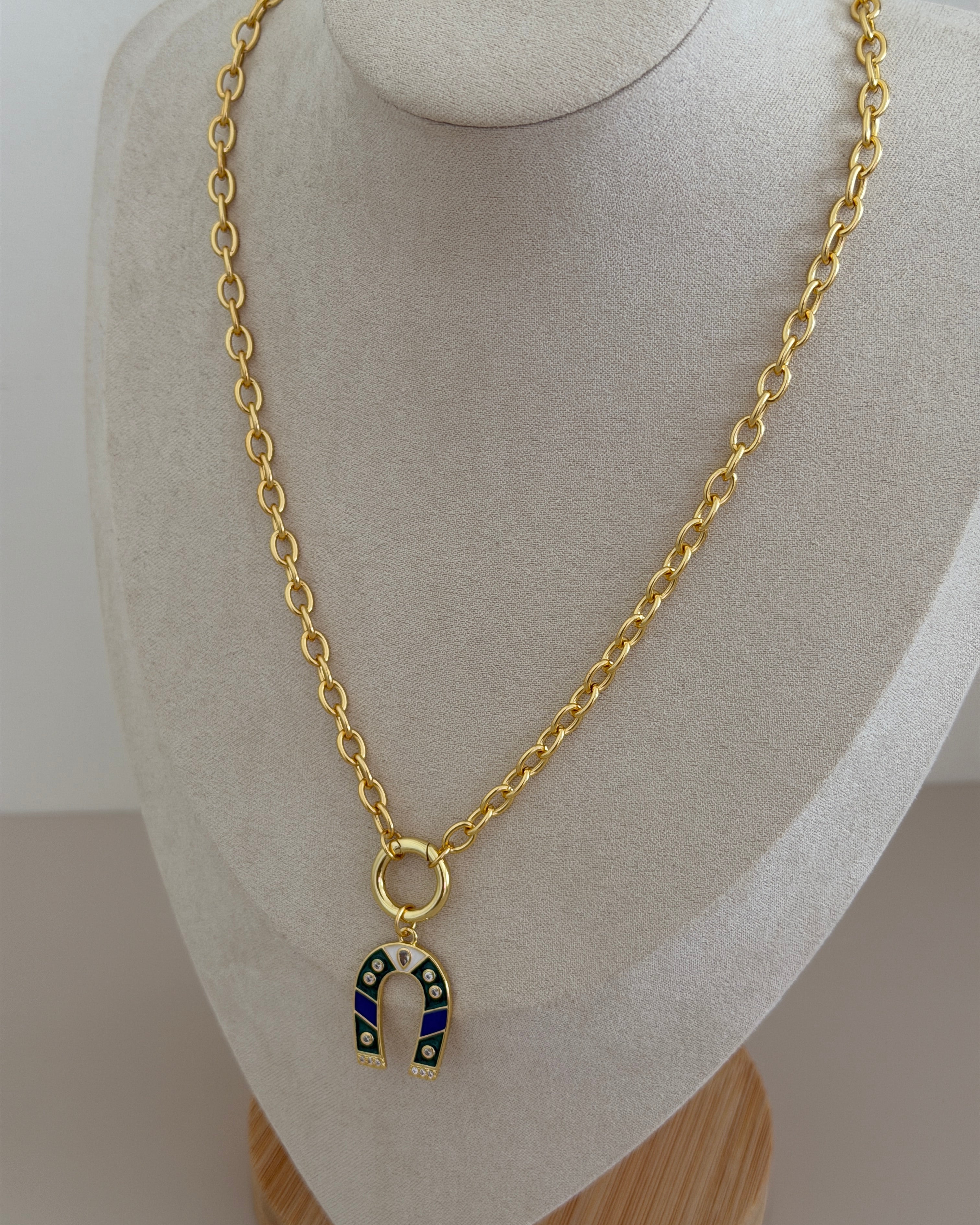 Lucky Horseshoe Charm Necklace