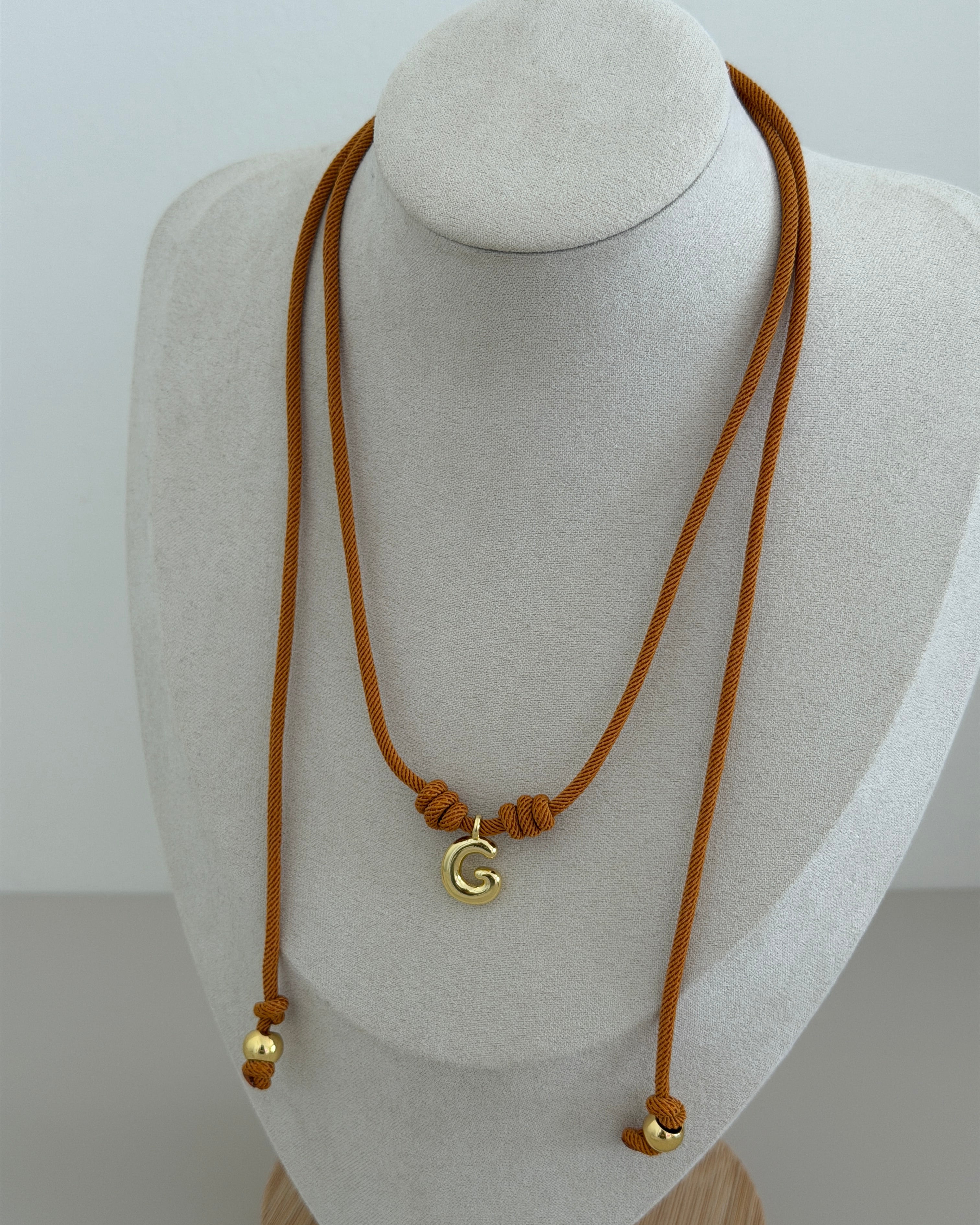 Initial Cord Necklace