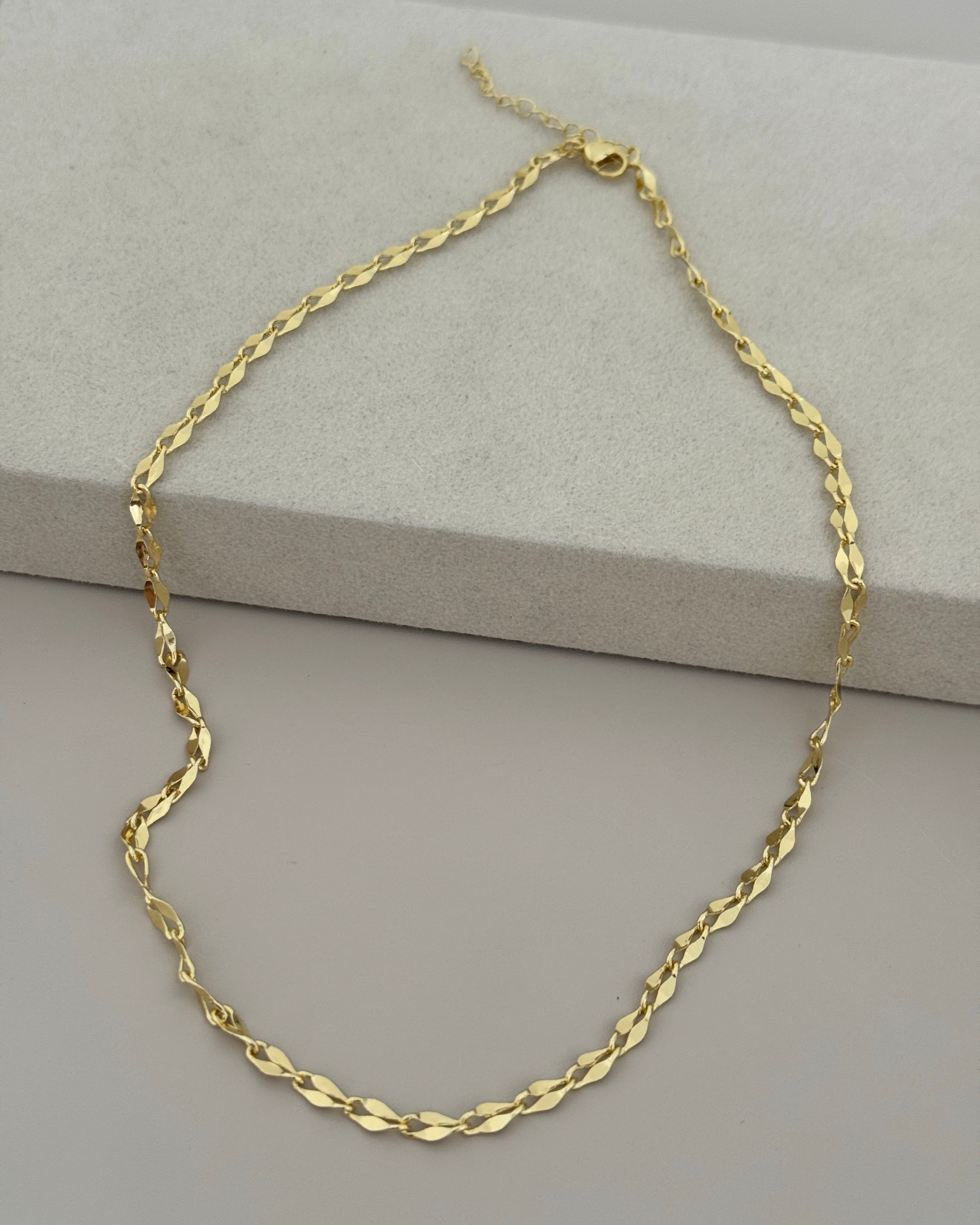 Gold-Plated Twisted Chain Necklace