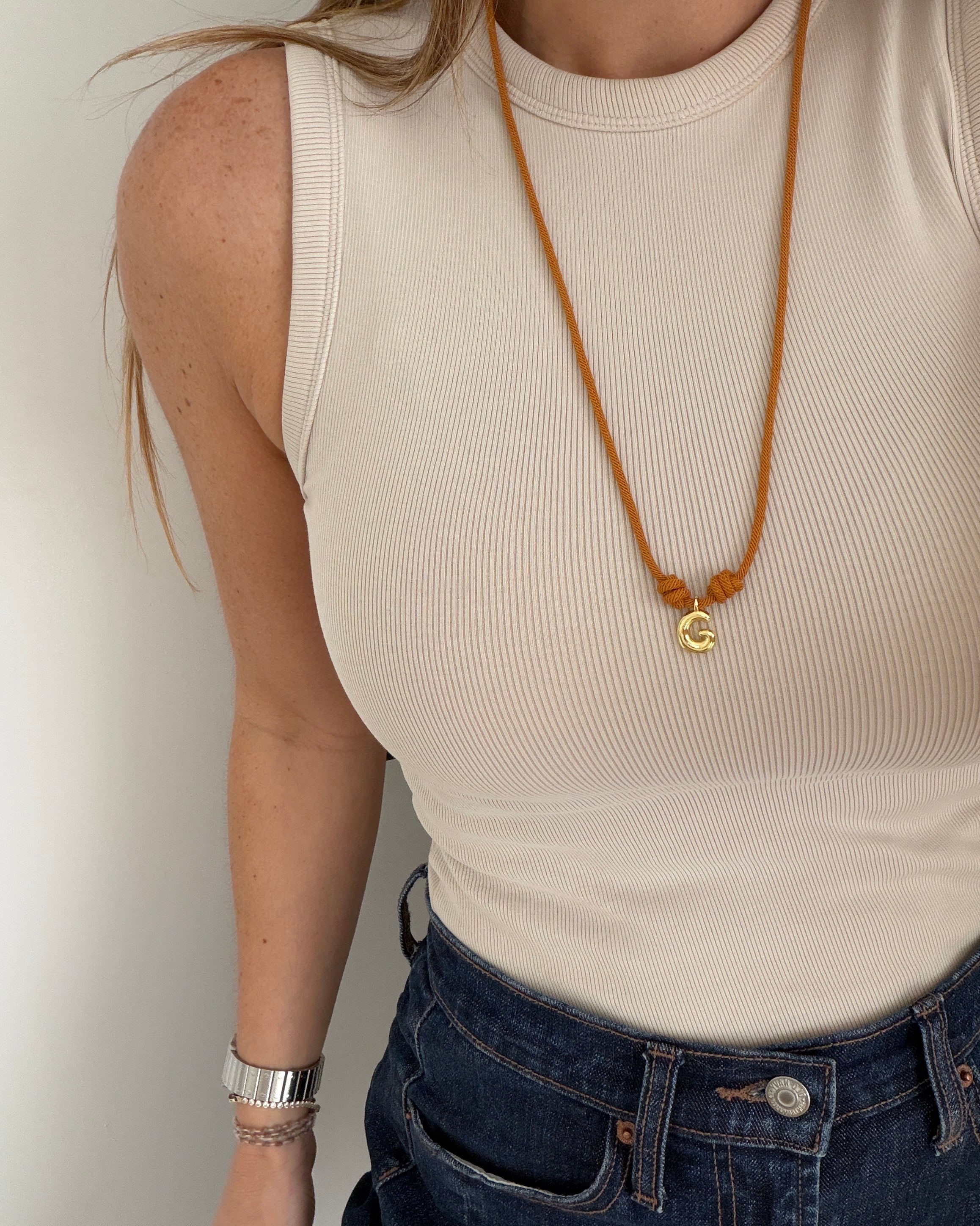 Initial Cord Necklace