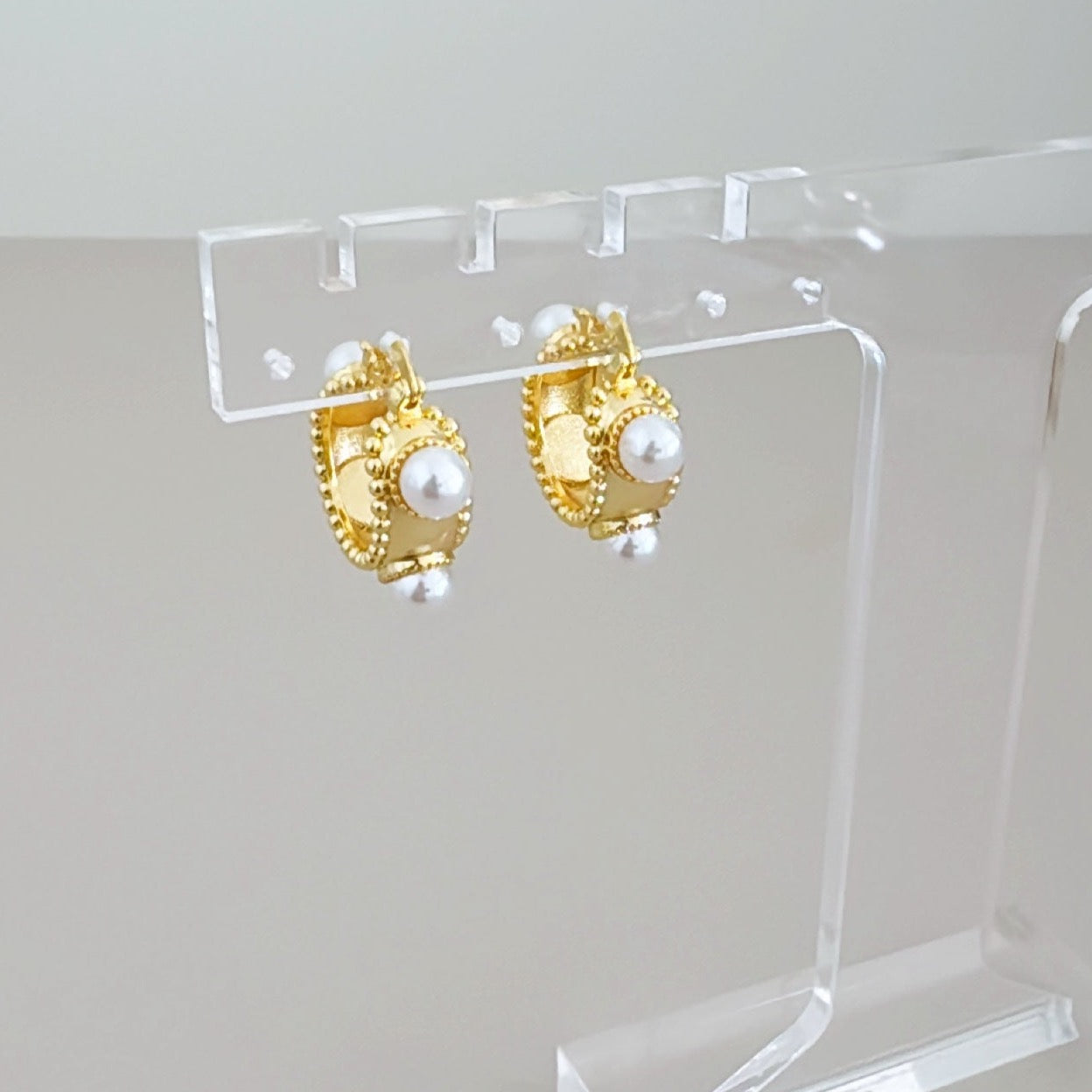 Pearls Hoops Earring