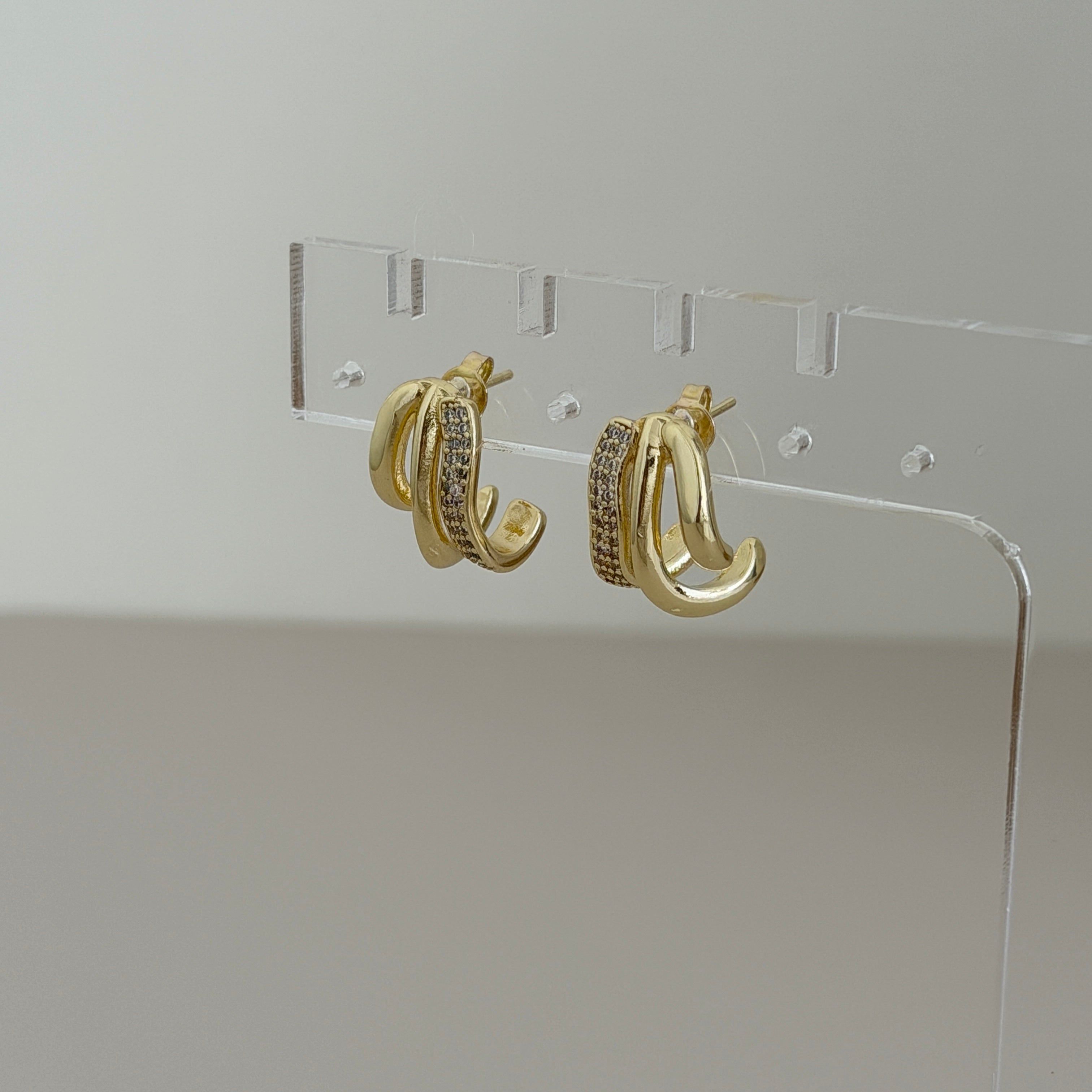 Sienna Twist Pavé Stud Earrings