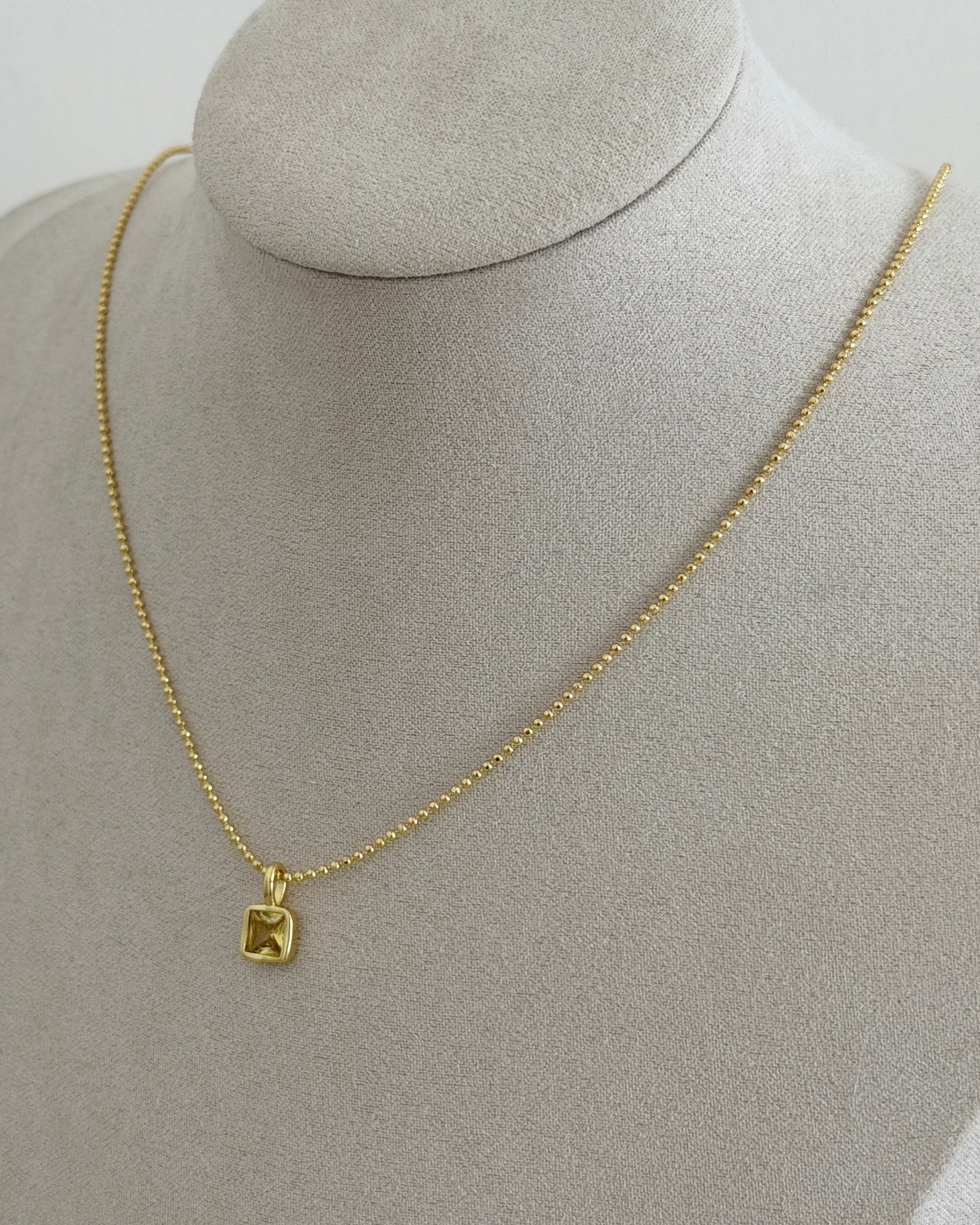 Luna Square Crystal Necklace