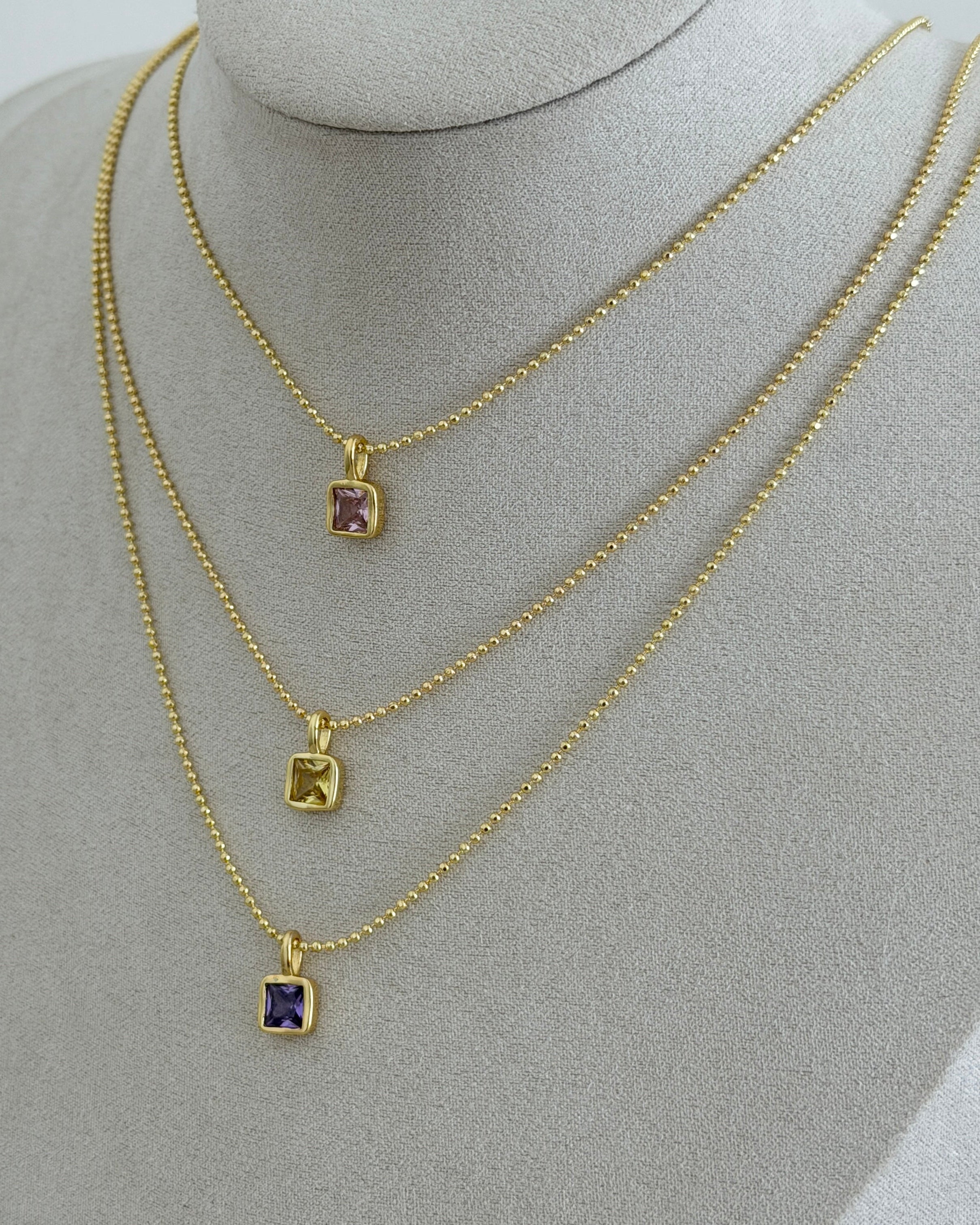 Luna Square Crystal Necklace