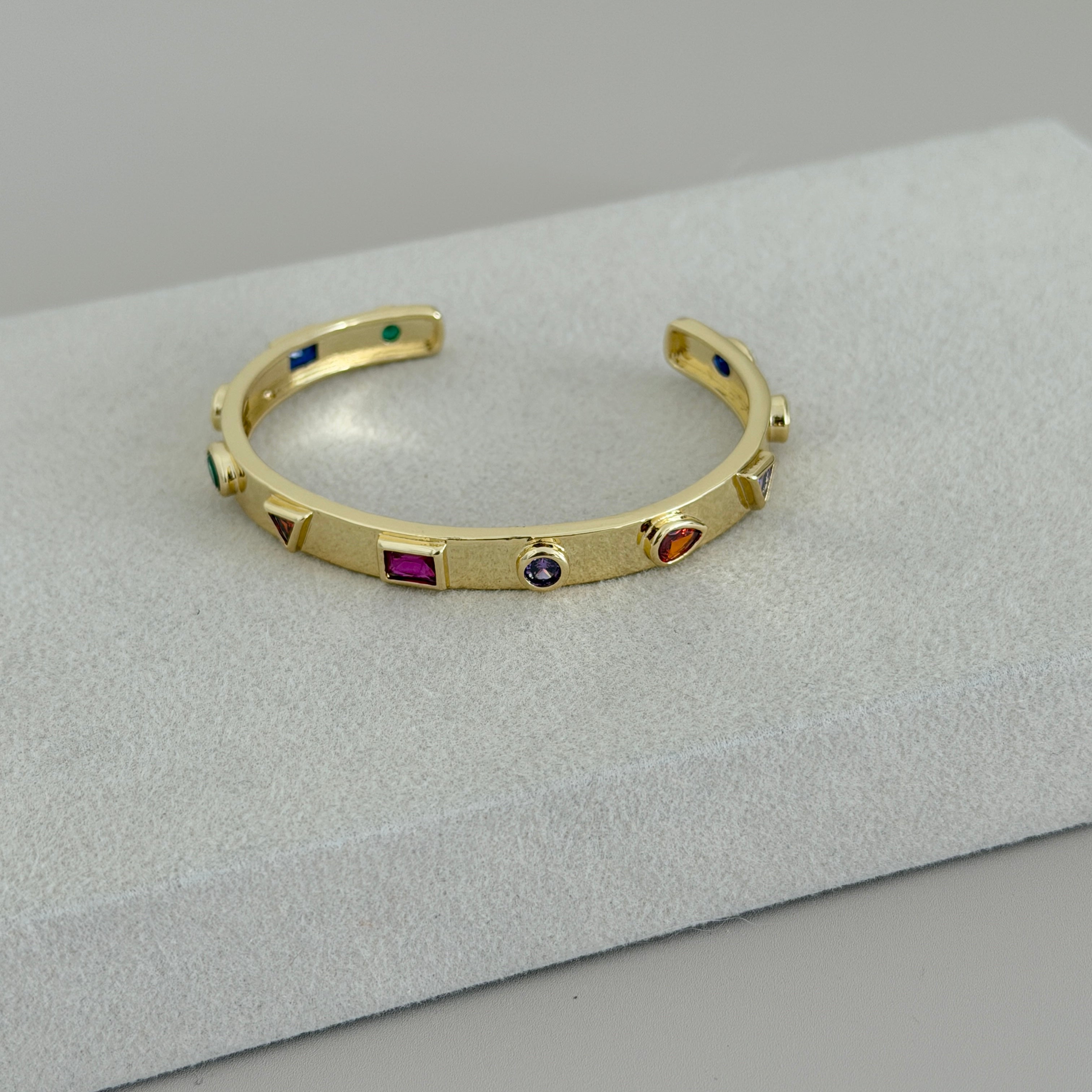 Vittoria Multicolor Crystal Cuff Bracelet