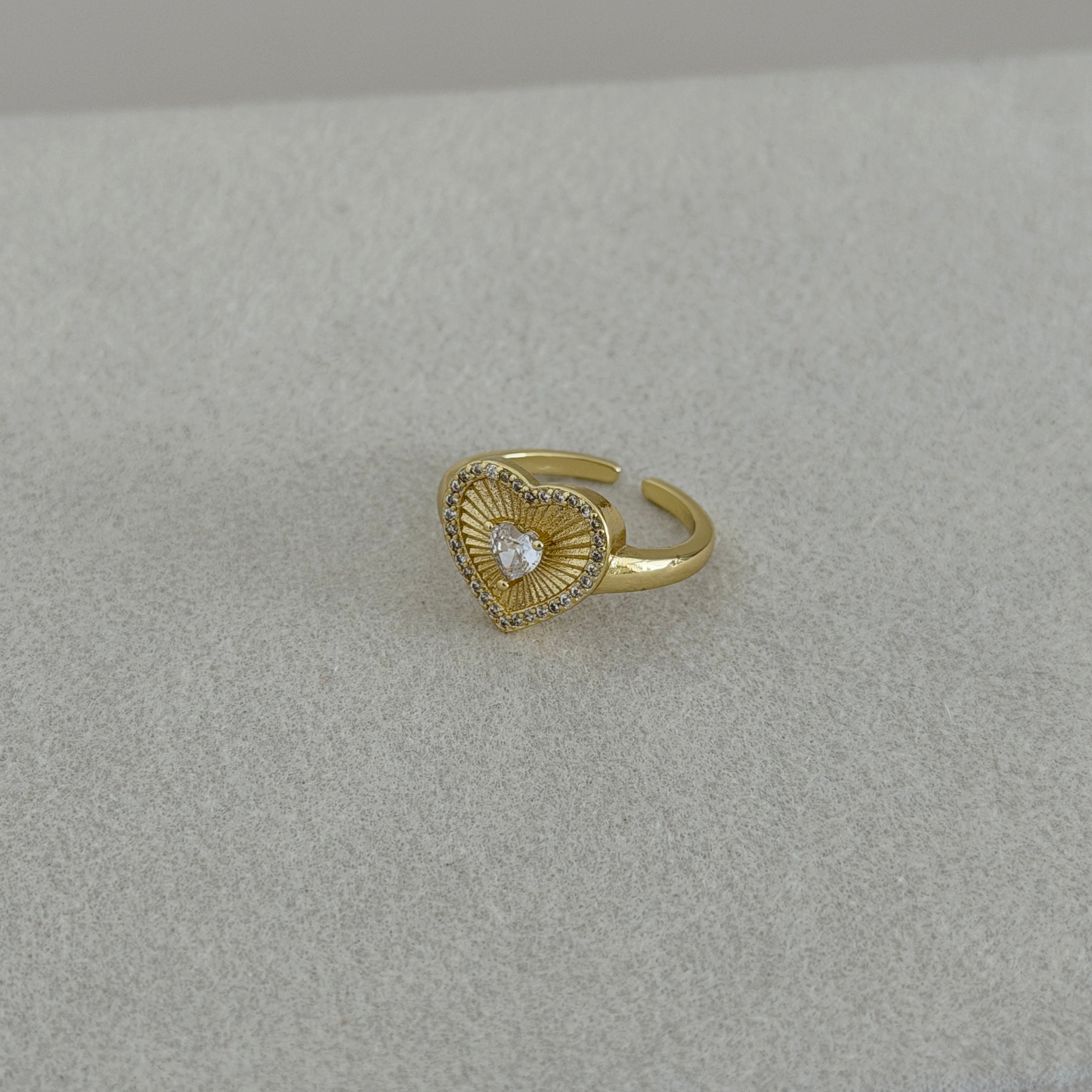 Radiant Heart Crystal Ring