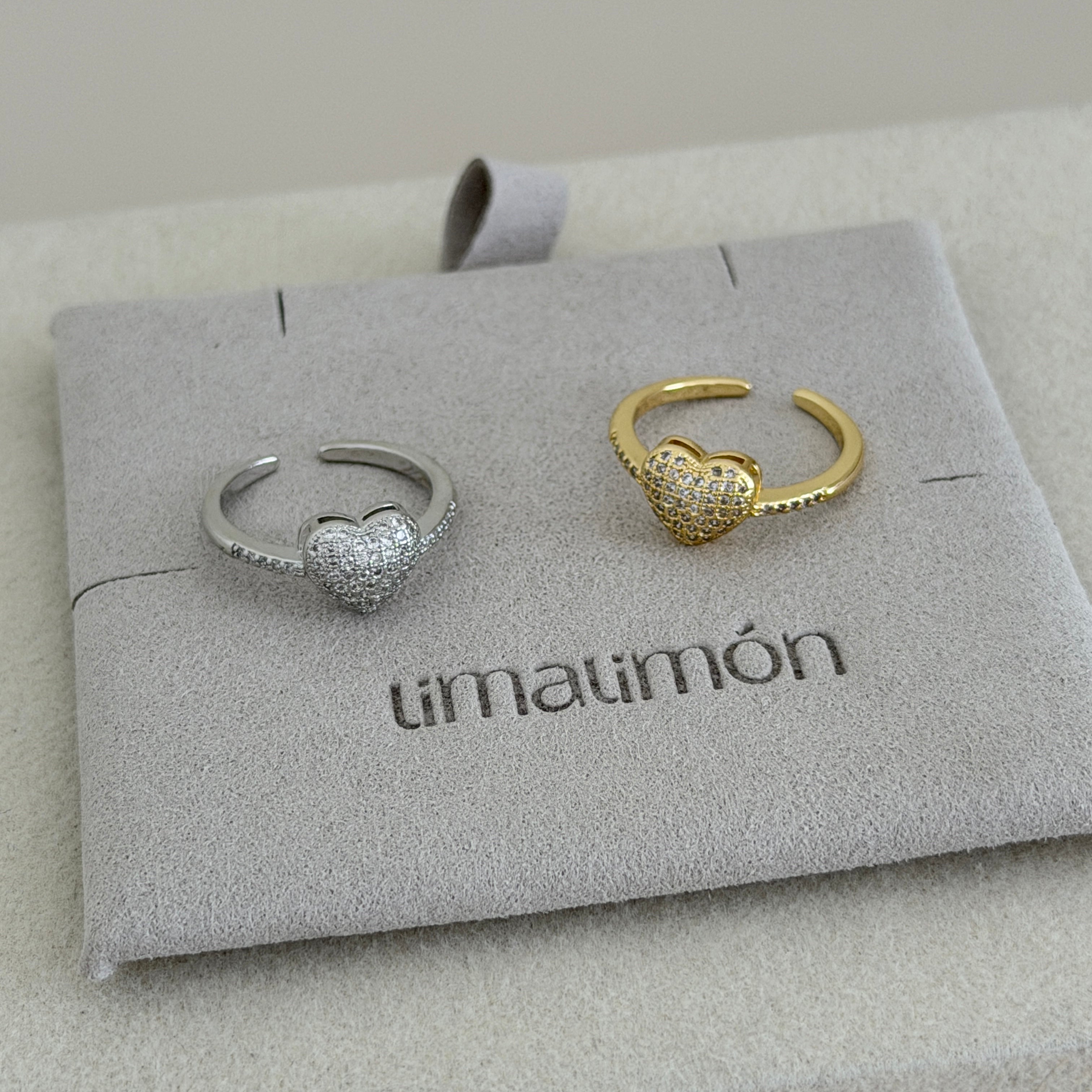 Pavé Heart Open Ring