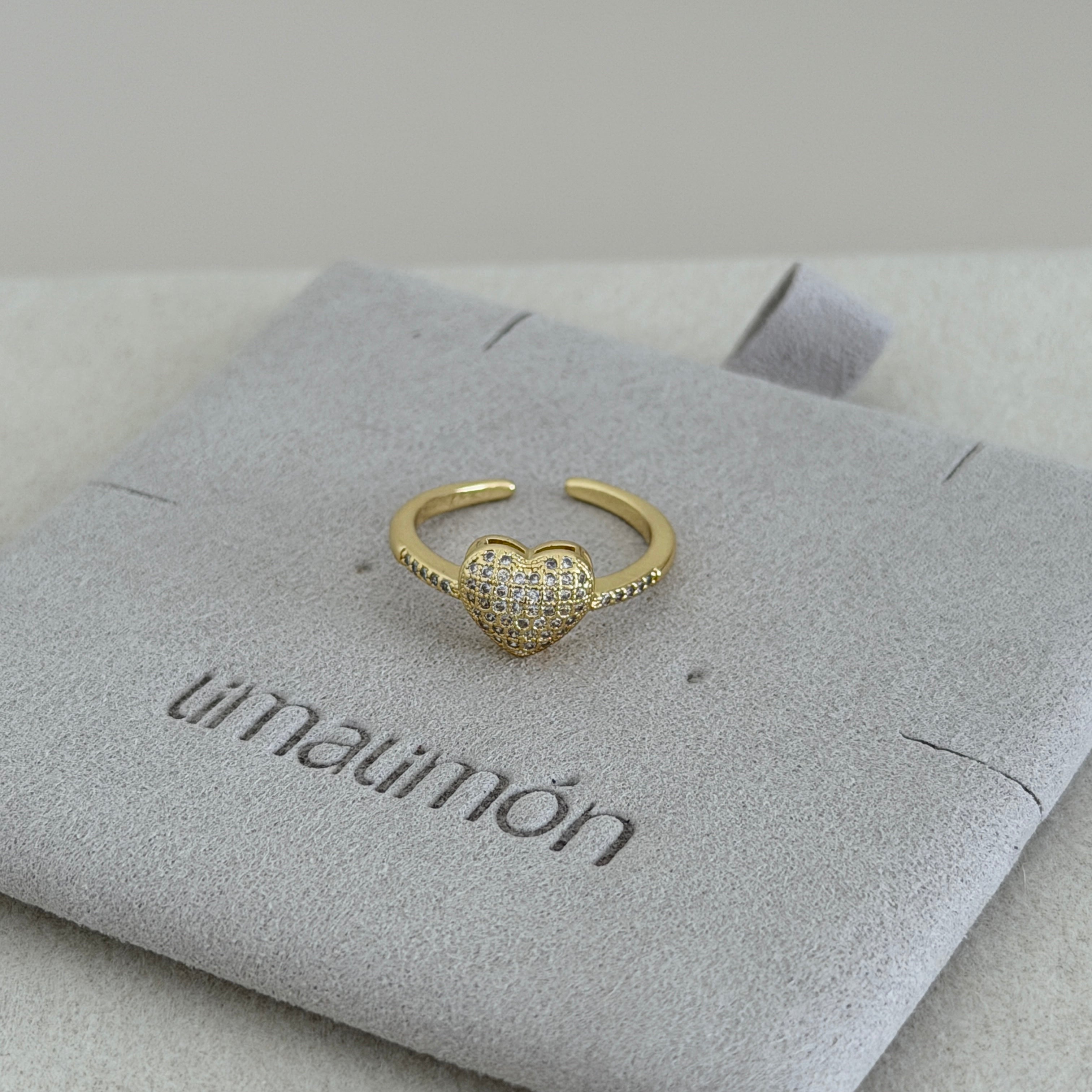 Pavé Heart Open Ring