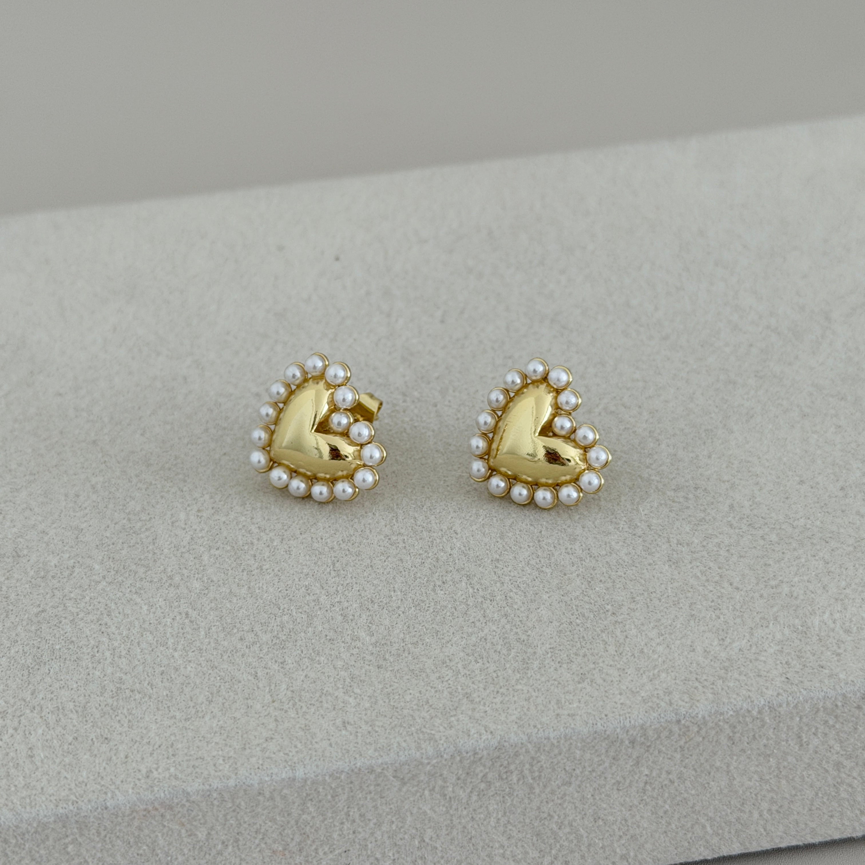 Pearl Heart Studs