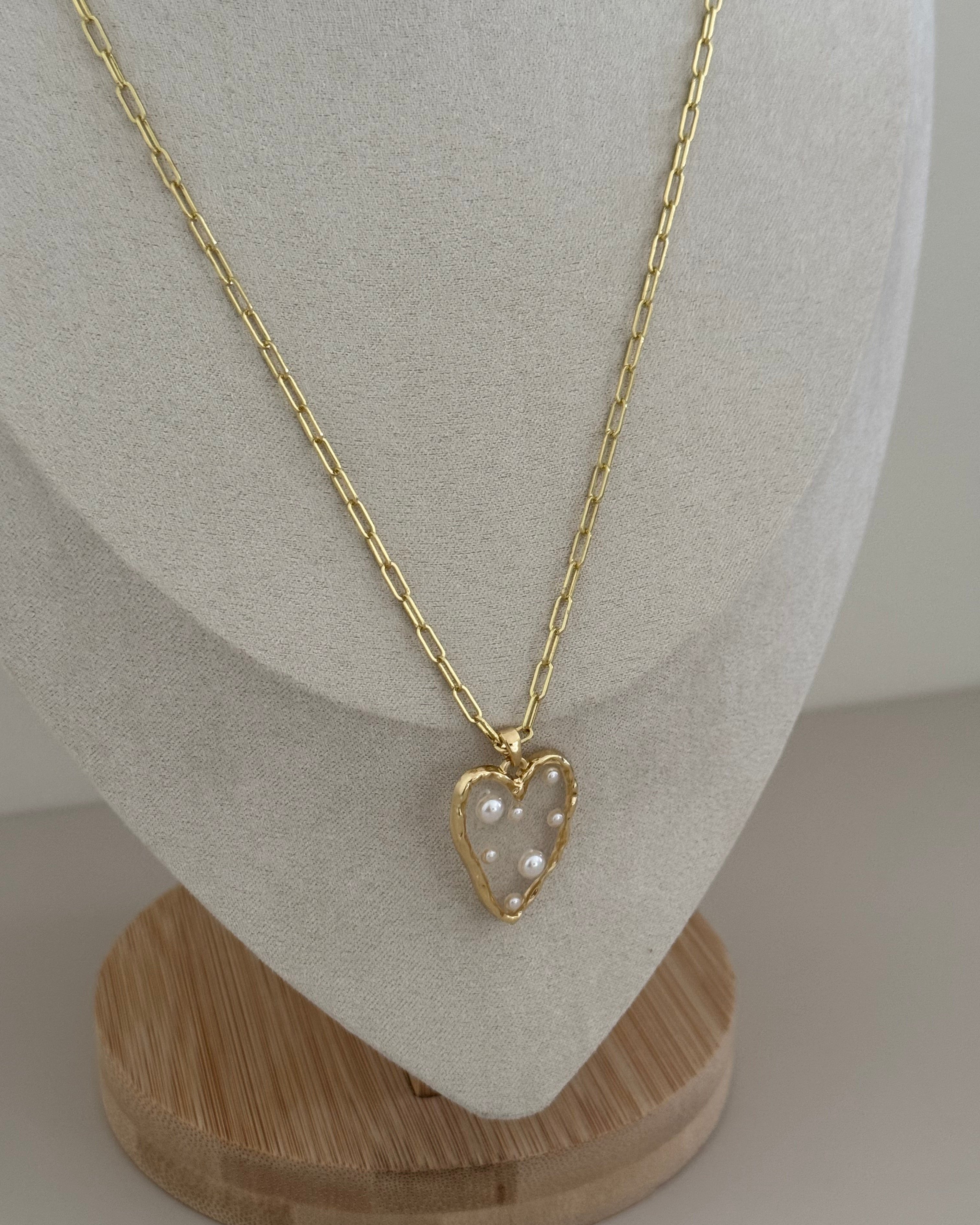 Heart Pearl Necklace