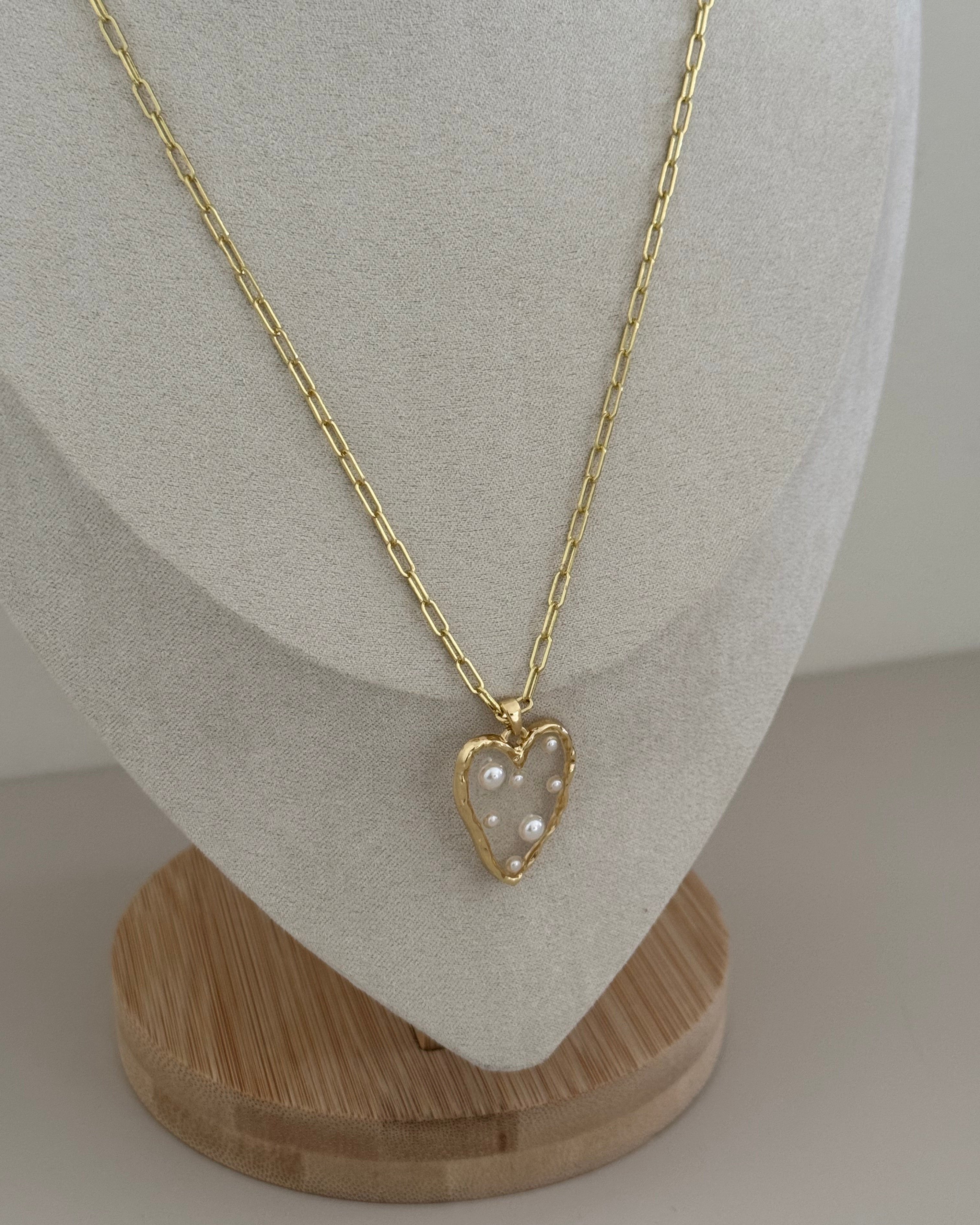 Heart Pearl Necklace