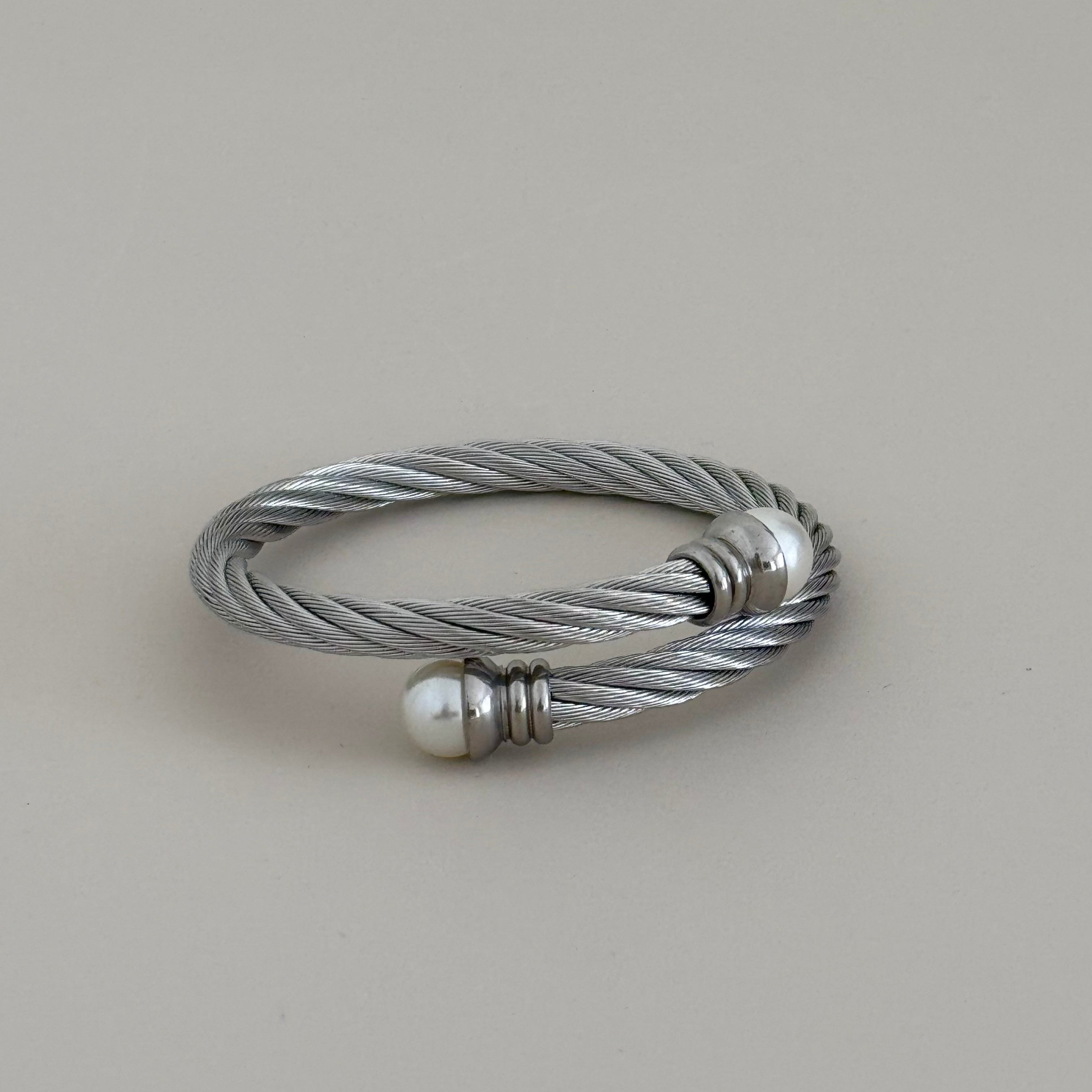 Silver Pearl Bangle