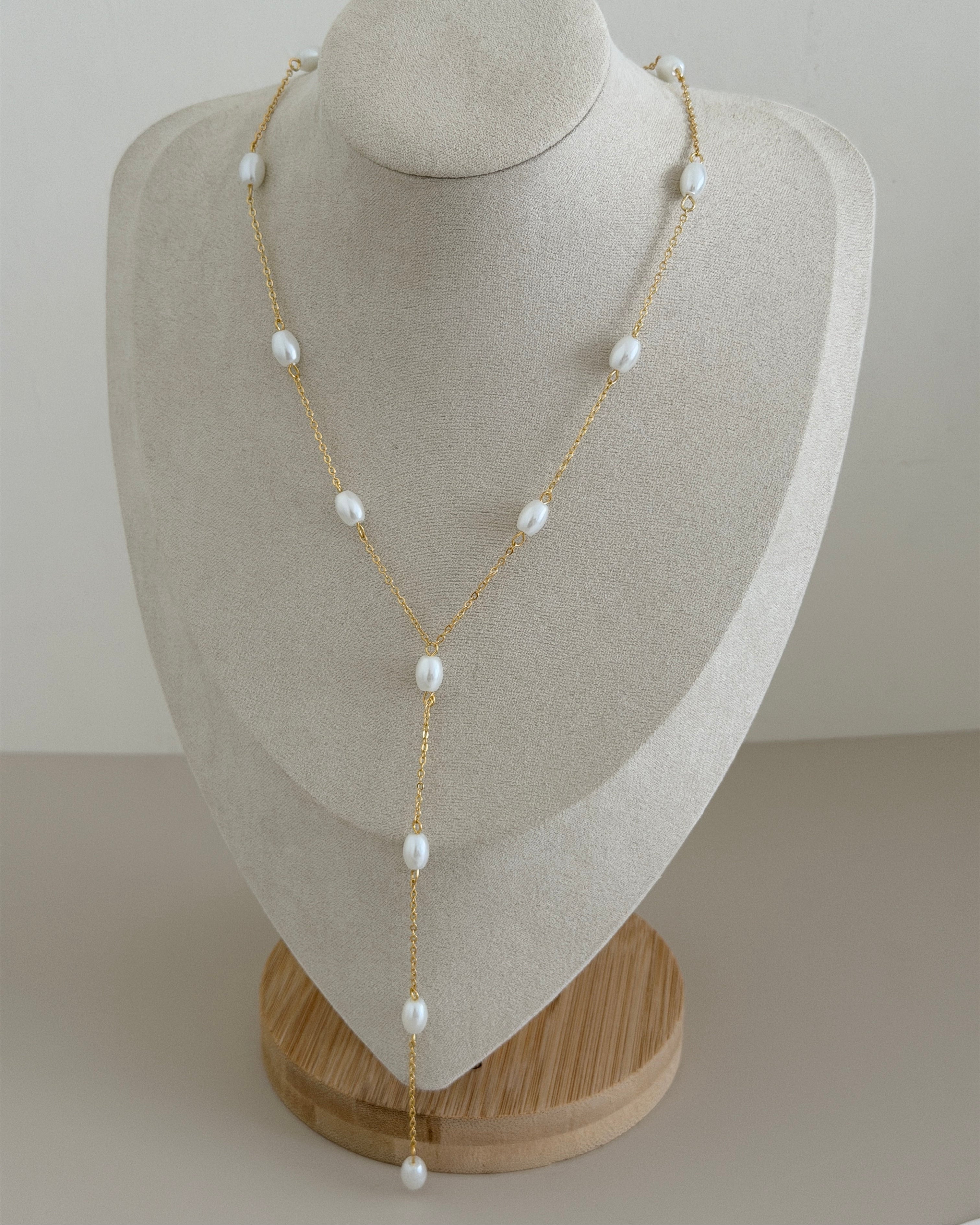 Elegant Pearl Y-Drop Necklace