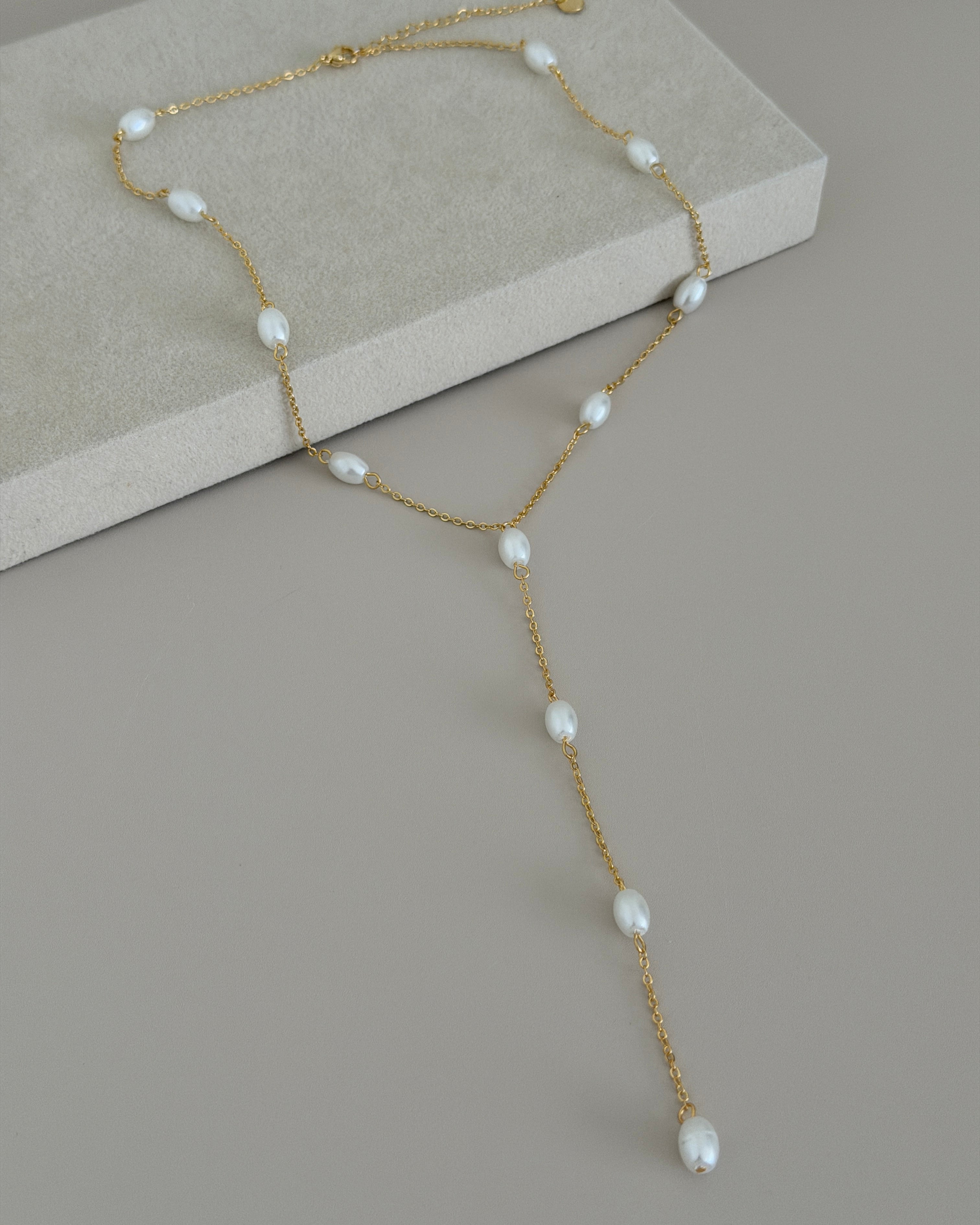 Elegant Pearl Y-Drop Necklace