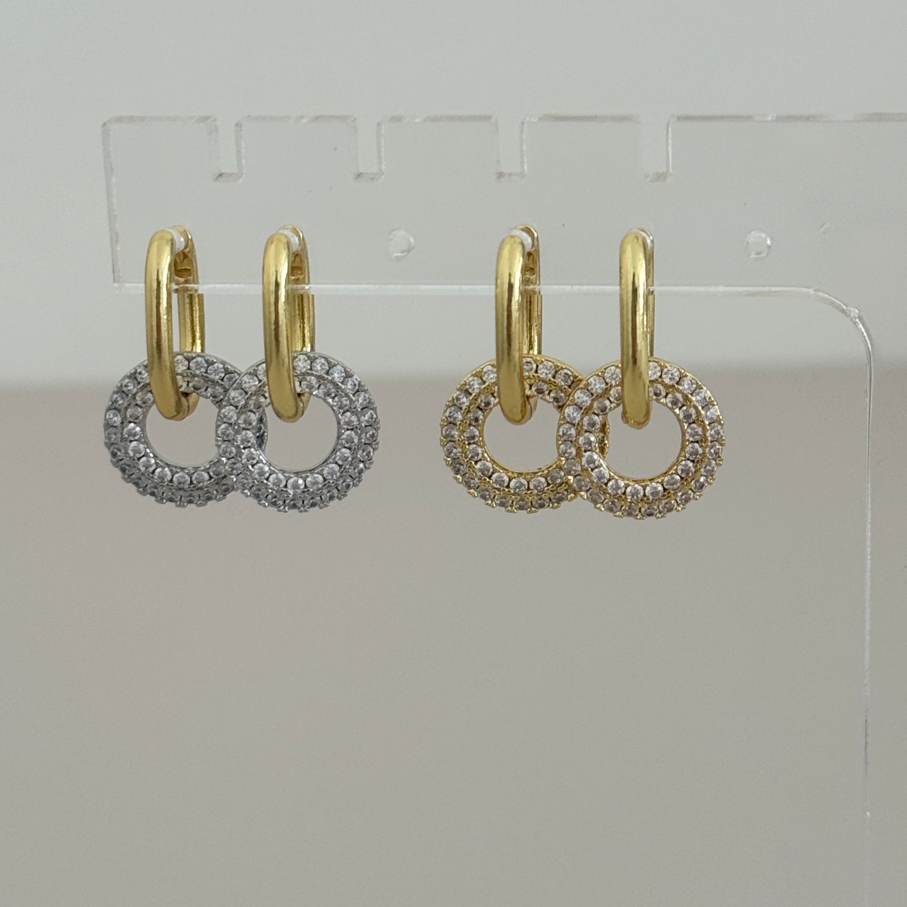 Pavé Link Hoop Earrings